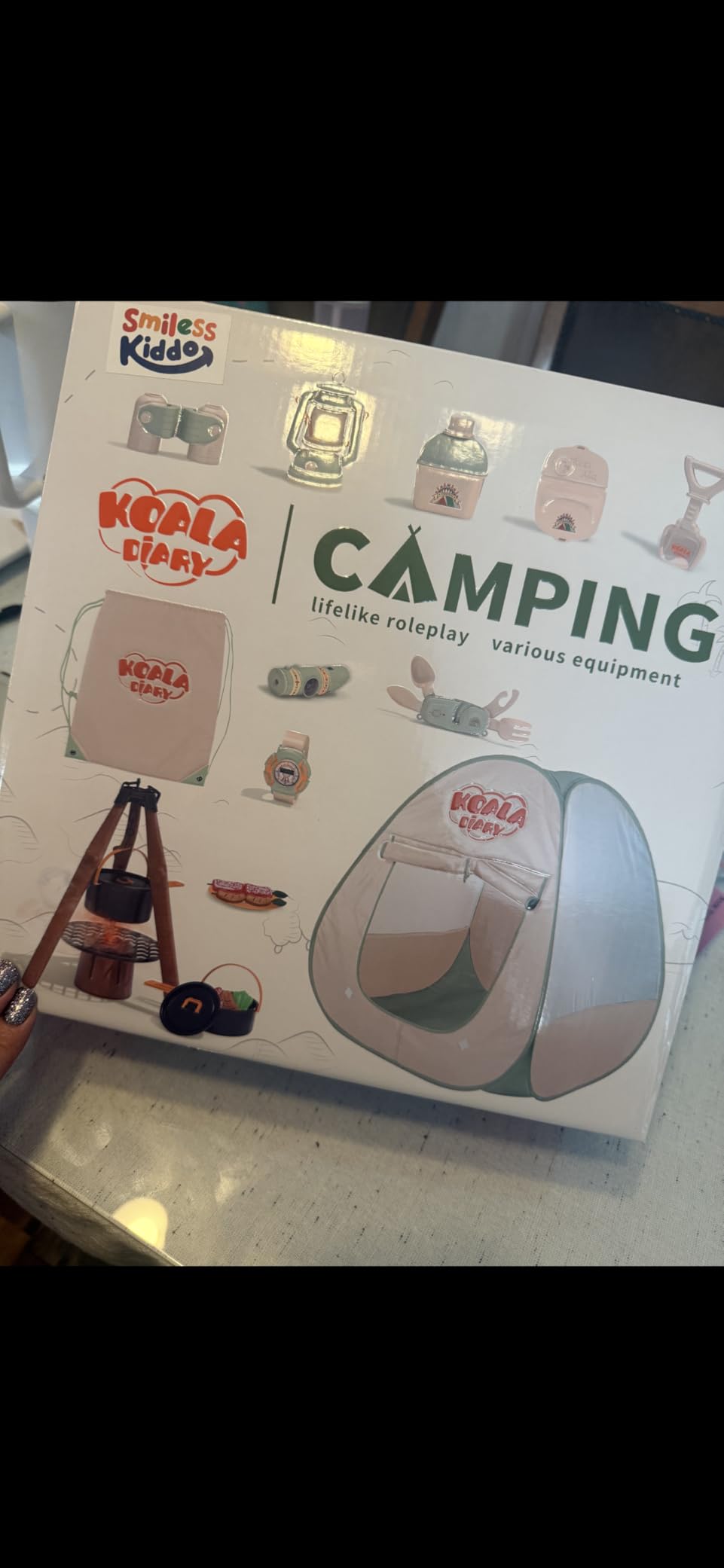 Kids Camping Set, SMILESSKIDDO 41 PCS Pretend Camping Set for Kids 3-5 with Pop Up Tent - Indoor and Outdoor Play Camping Toys for Toddlers customer photo 1