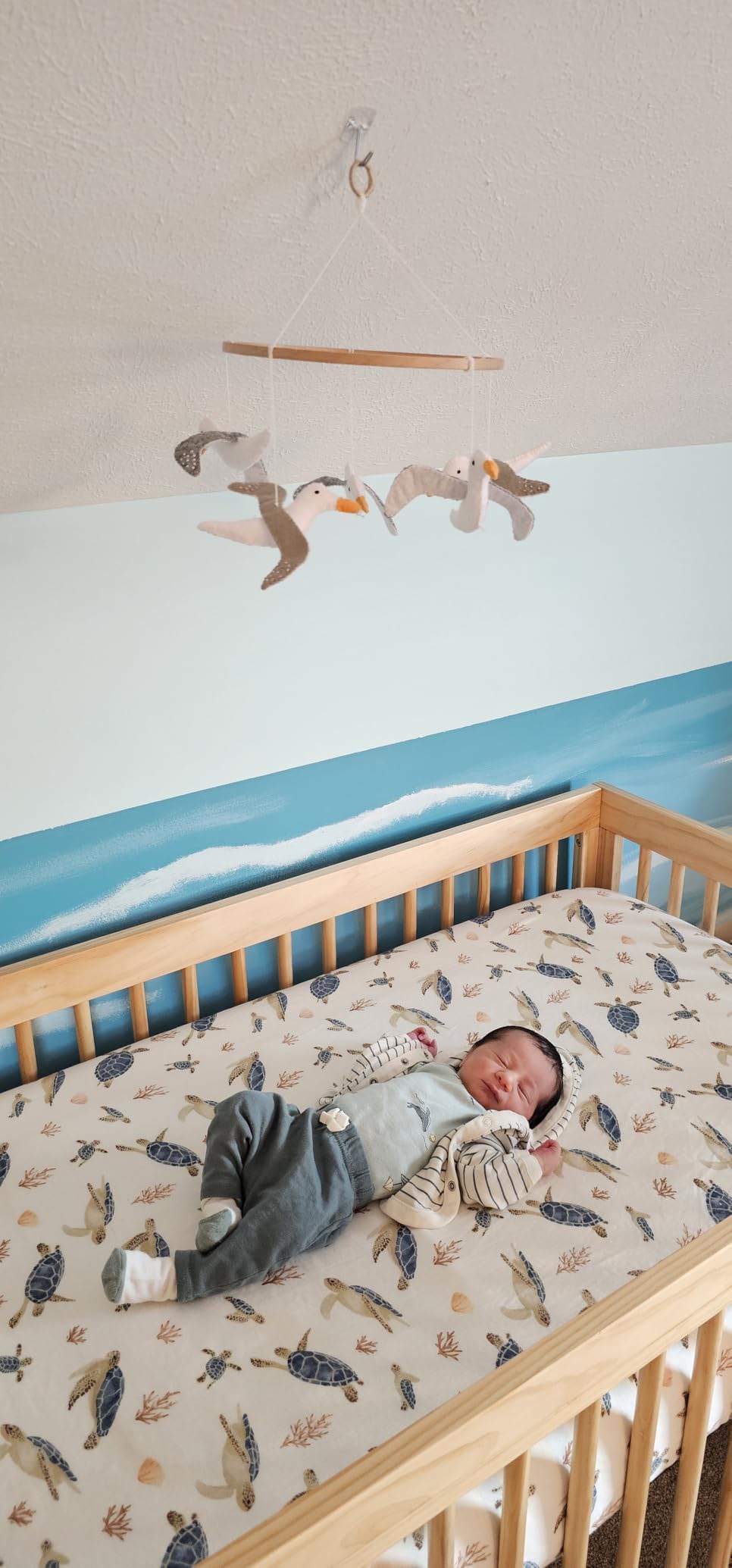 LifeTree Crib Sheets for Baby - Muslin Fitted Crib Sheets, 70% Viscose from Bamboo and 30% Cotton, Standard Crib (Mushroom) customer photo 2