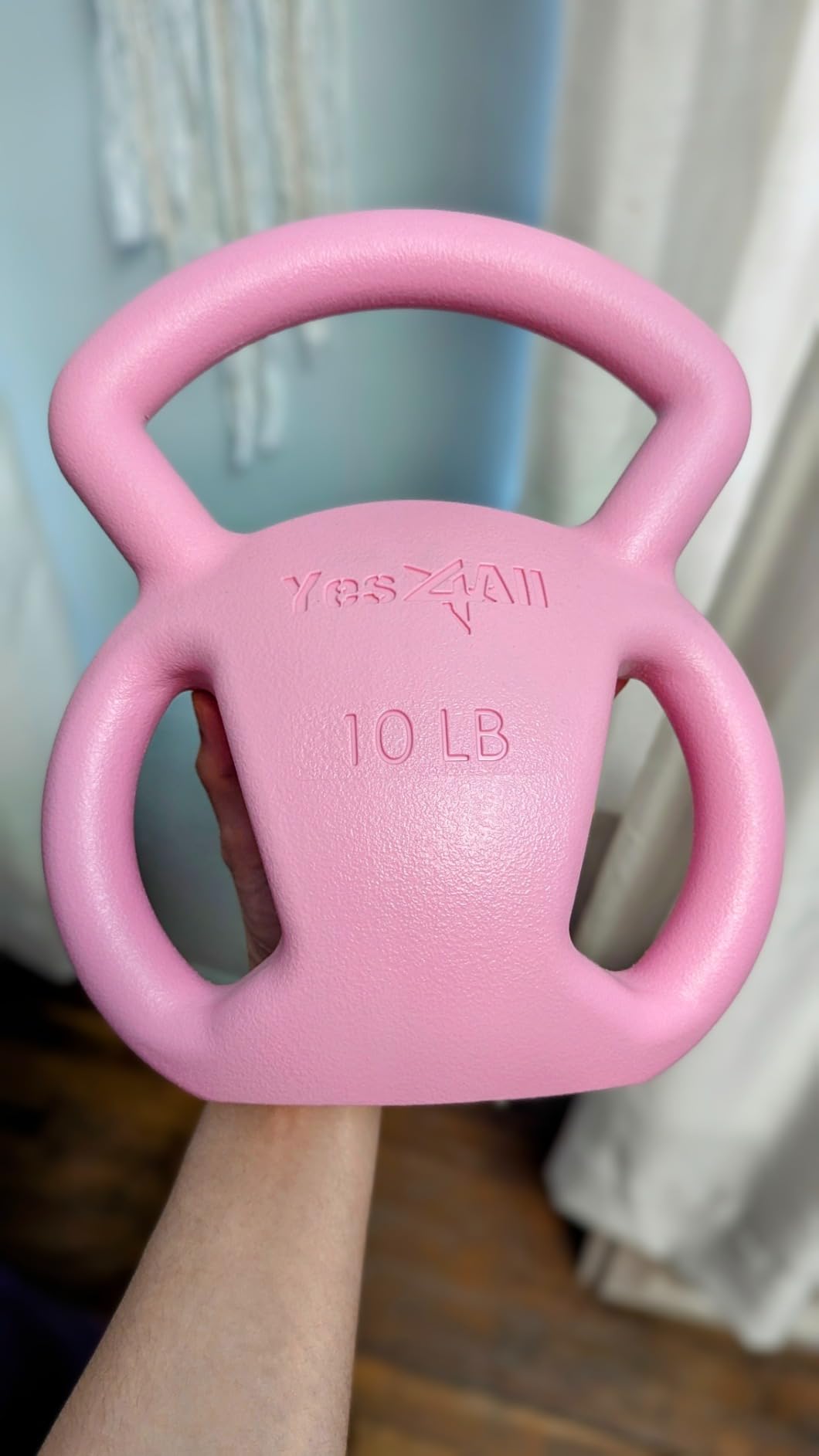 Yes4All Kettlebell, Strength Training Kettlebells for Women, Wide Multi-grip Textured Handle for Home Gym Exercises & Full Body Workout, Single 5-25 lb & Set of 10-15 lb customer photo 2