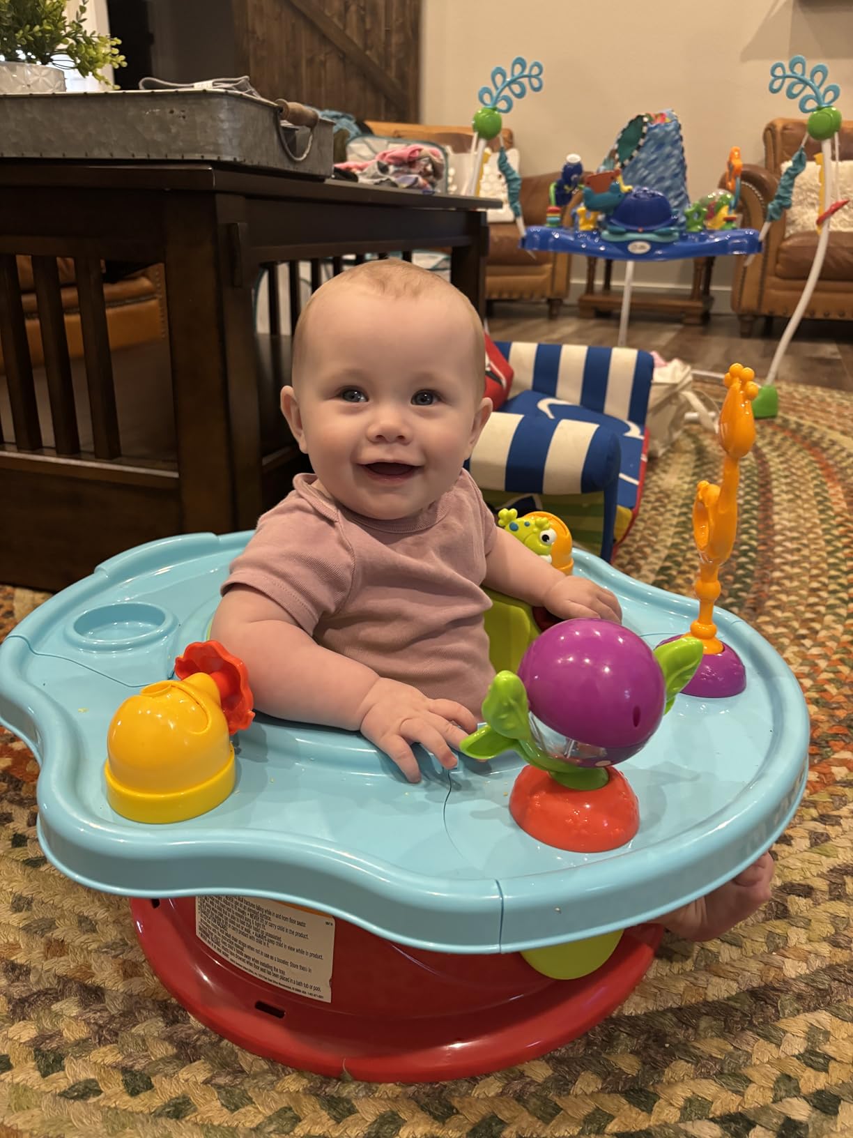Bright Starts 3-in-1 SuperSeat Playful Paradise, Baby Activity Seat with Toys, Snacking Tray, Booster Seat, BPA Free Tray, Unisex, 6 Months + customer photo 1