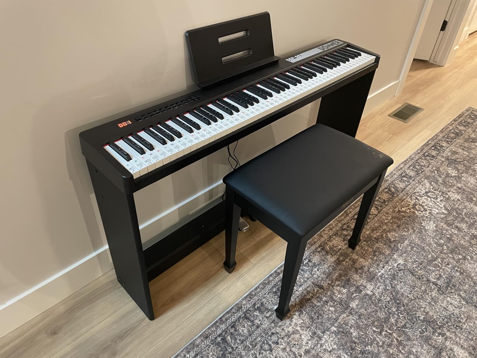 Donner Digital Piano Keyboard Velocity-Sensitive 88 Keys with Removable Piano Stand, Compact Beginner Home Electric Piano (DEP-08) customer photo 1