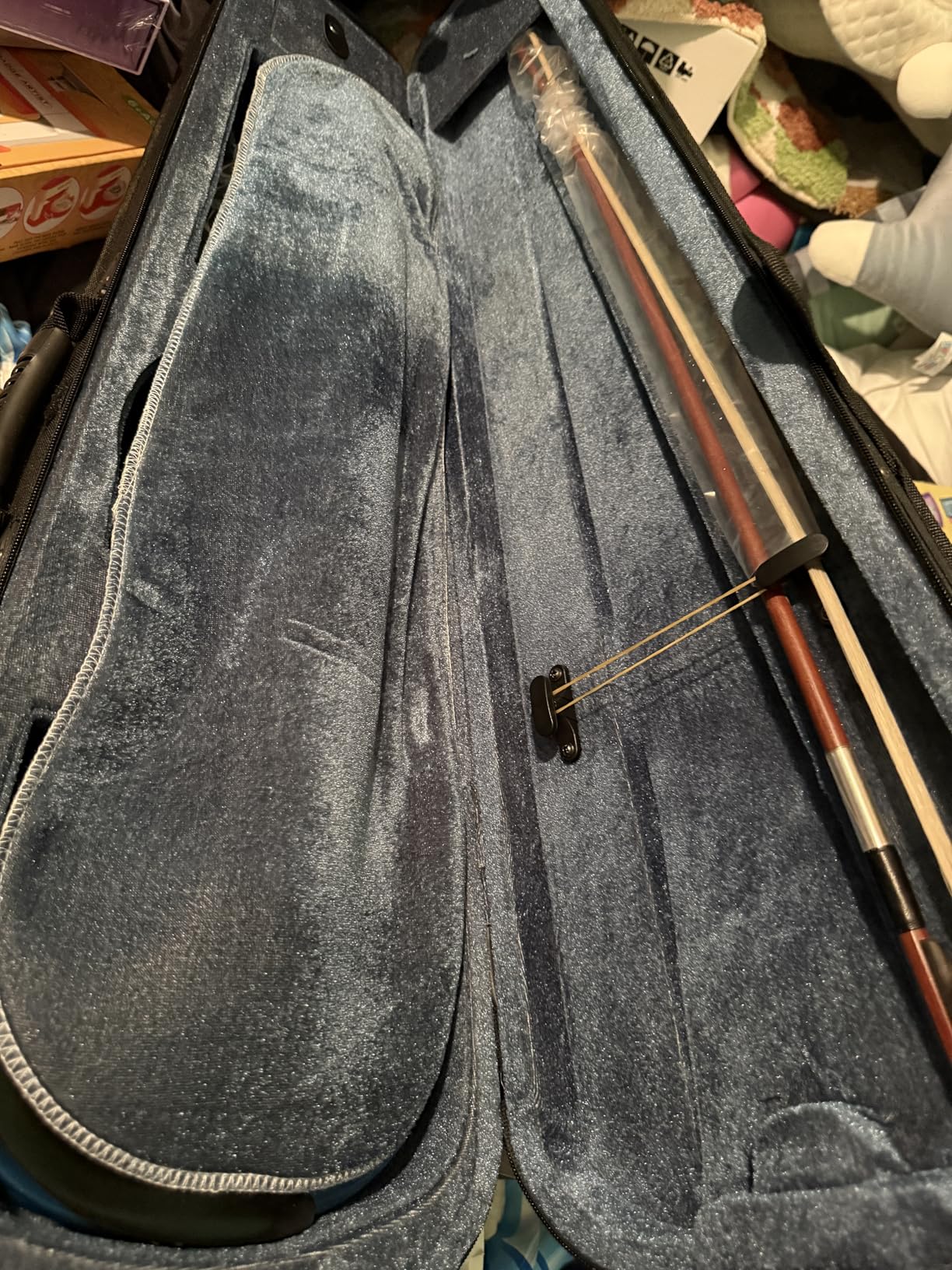 Electric Violin, 4/4 Full Size Silent Violin Fiddle with Ebony Fittings, Metallic Varnish Violin Kit for Beginners Students (Metallic Blue) customer photo 1