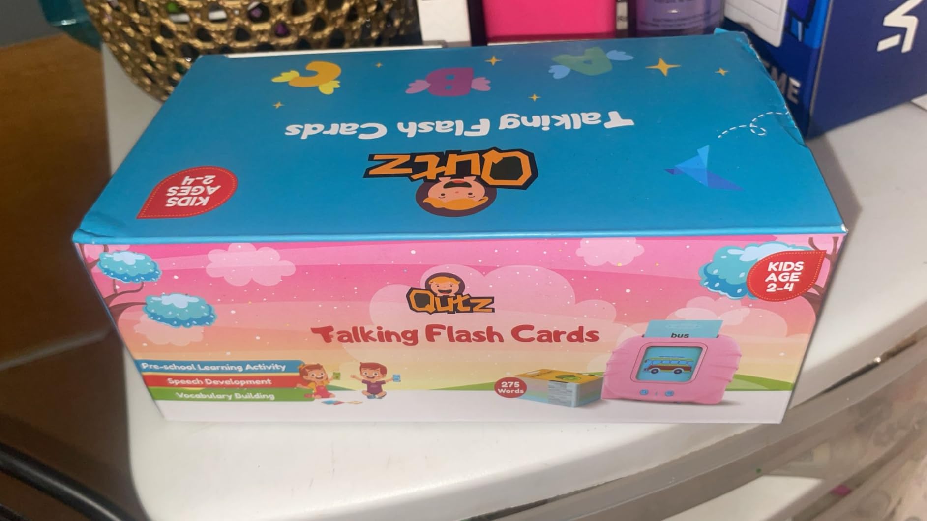 QuTZ Phonics Learning Toy for Preschool Kids - Talking Flash Cards with Sound Machine, Word Blending & Math Games - Educational Reading & Counting Activity Set 4-8 customer photo 1