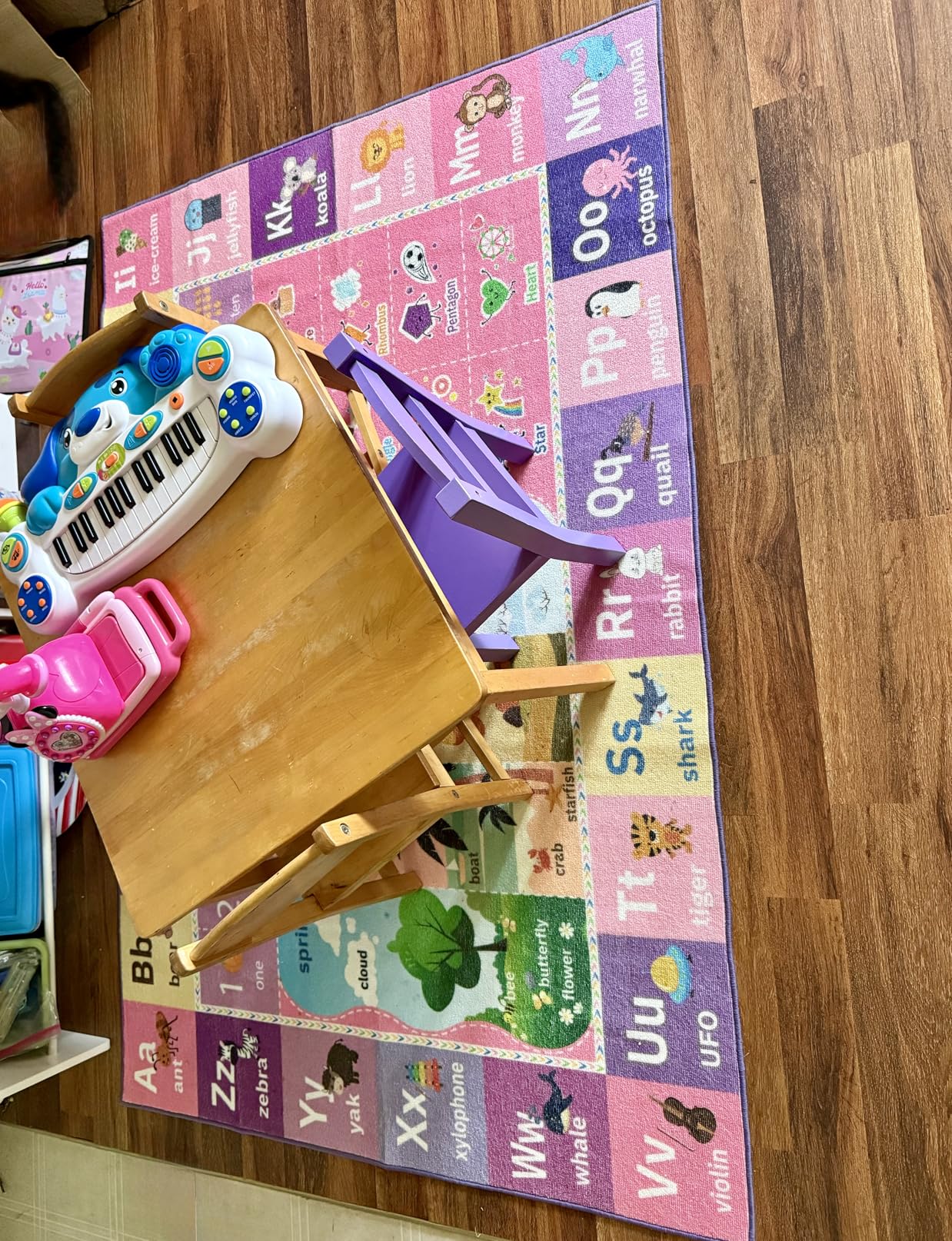 Macgace ABC Kids Rug for Playroom, 3x5 Washable Classroom Area Rugs, Toddler Educational Play Mat with Alphabet Numbers Seasons Shapes, Learning Fun for Preschool Children, Colorful customer photo 1