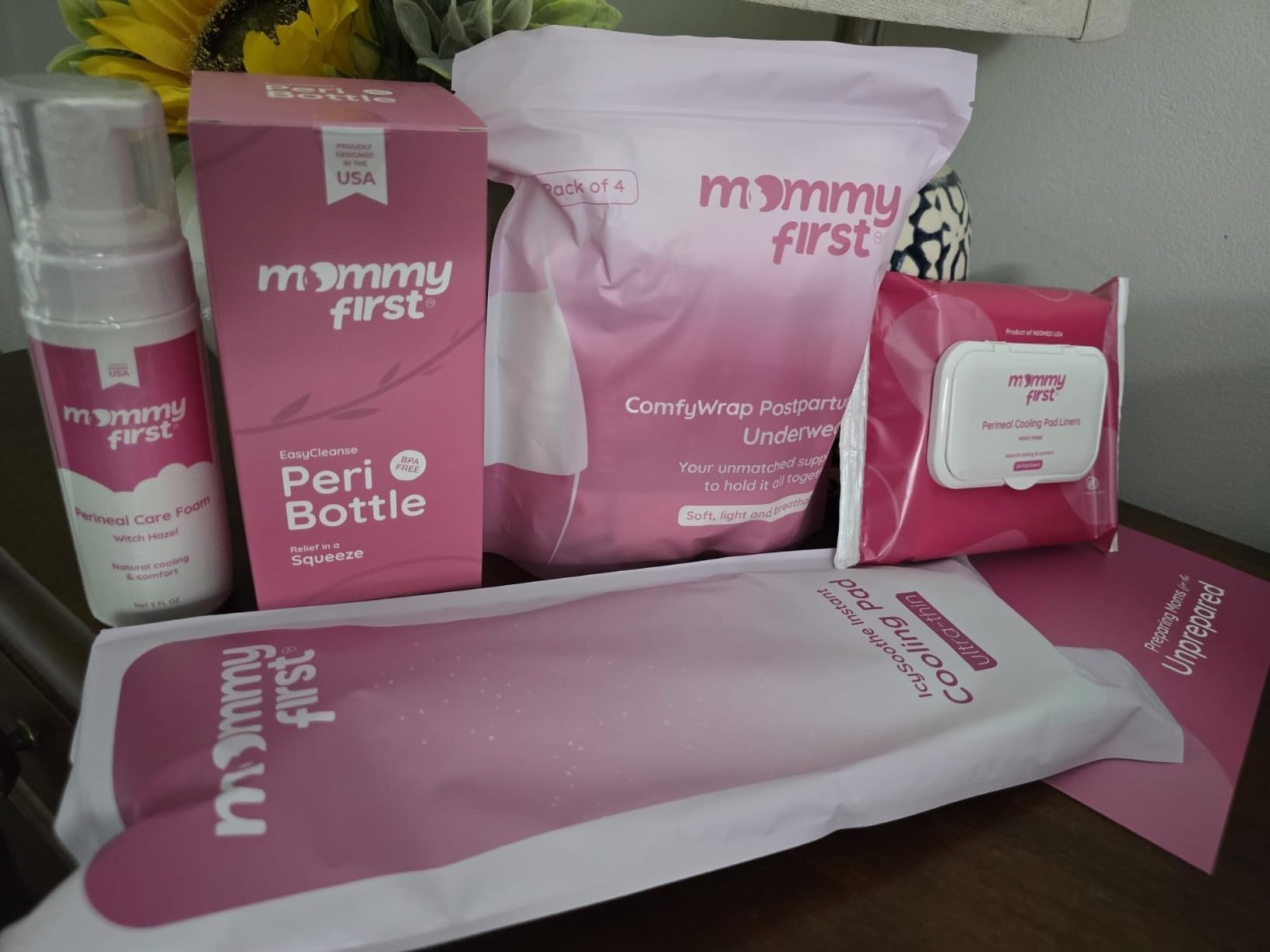 Mommy First Postpartum Essentials Recovery Kit - Next-Gen Perineal Ice Packs, Alcohol-Free Witch Hazel Healing Foam and Liners, Upside Down Peri Bottle & Postpartum Underwear for Postpartum Recovery customer photo 2