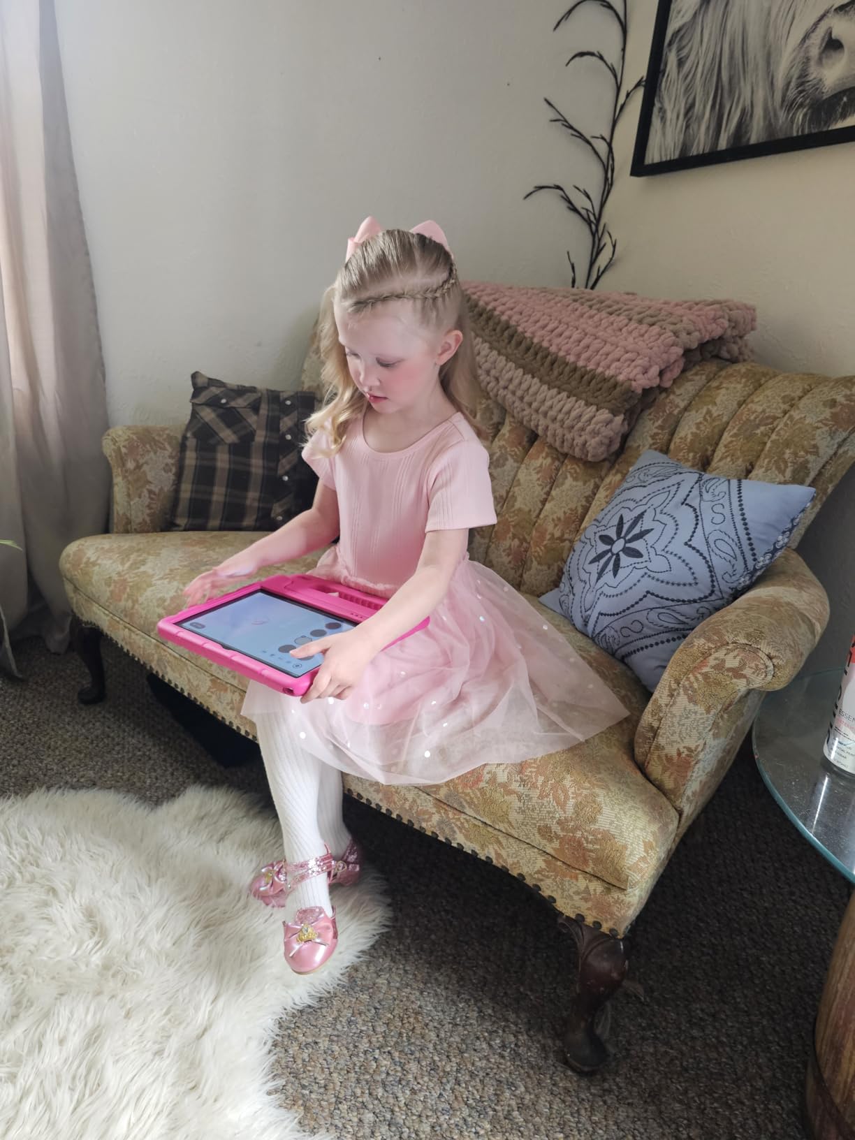 EDDBNi Kids Tablet Android 14 Tablet 10 inch Kids Tablets with Case Quad Core 64GB Dual Camera Parental Controls 2.4G WiFi Educational Tablets, Pink customer photo 2