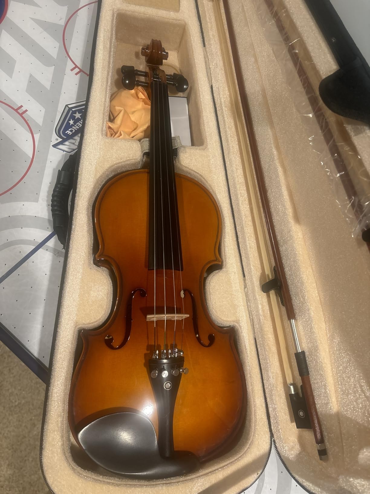 1/2 Violin For Beginners, CVN-300 Solidwood Ebony Fitted Beginner Violin with Strings, Violin Starter Kit For Student w/Hard Case, Bow, Stringed Musical Instruments Back to School Starter Kit customer photo 1