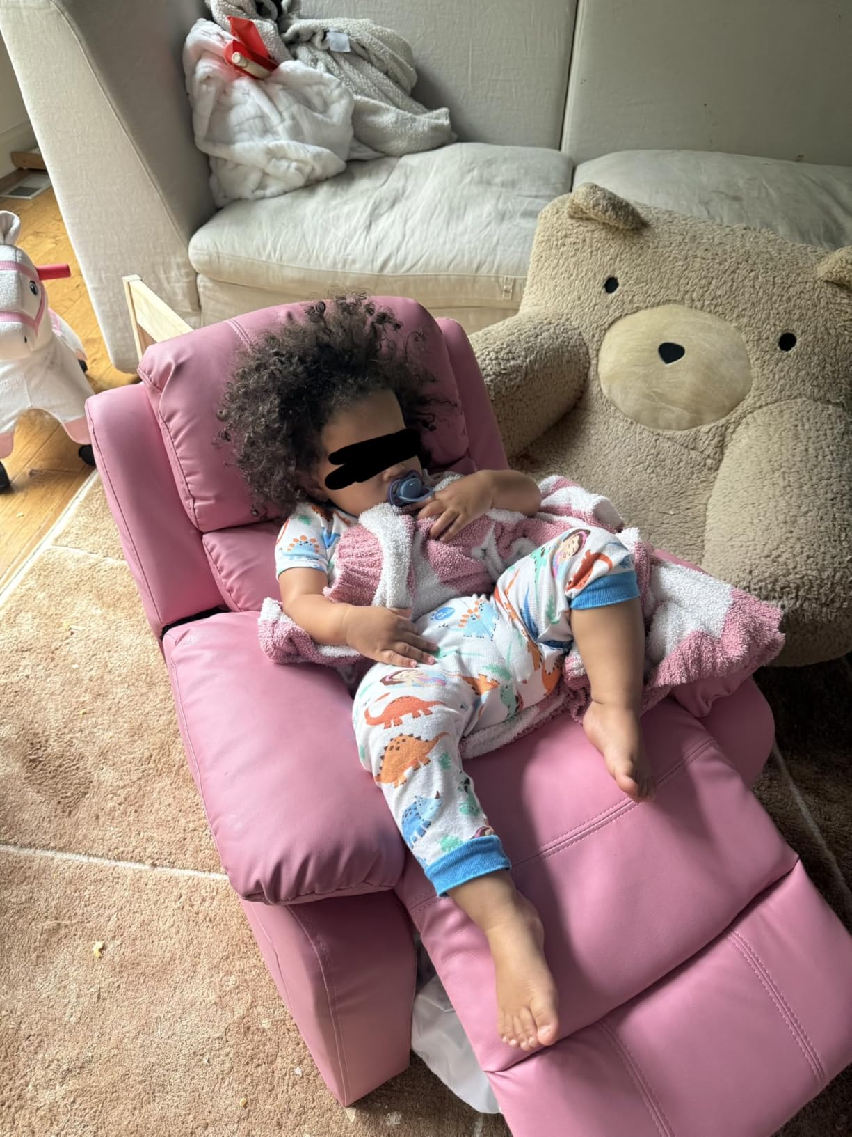 Macaron Kids Reclining Chair Leather Recliner Sofa Push Back Toddler Youth Children Child Ages 2-8 customer photo 2