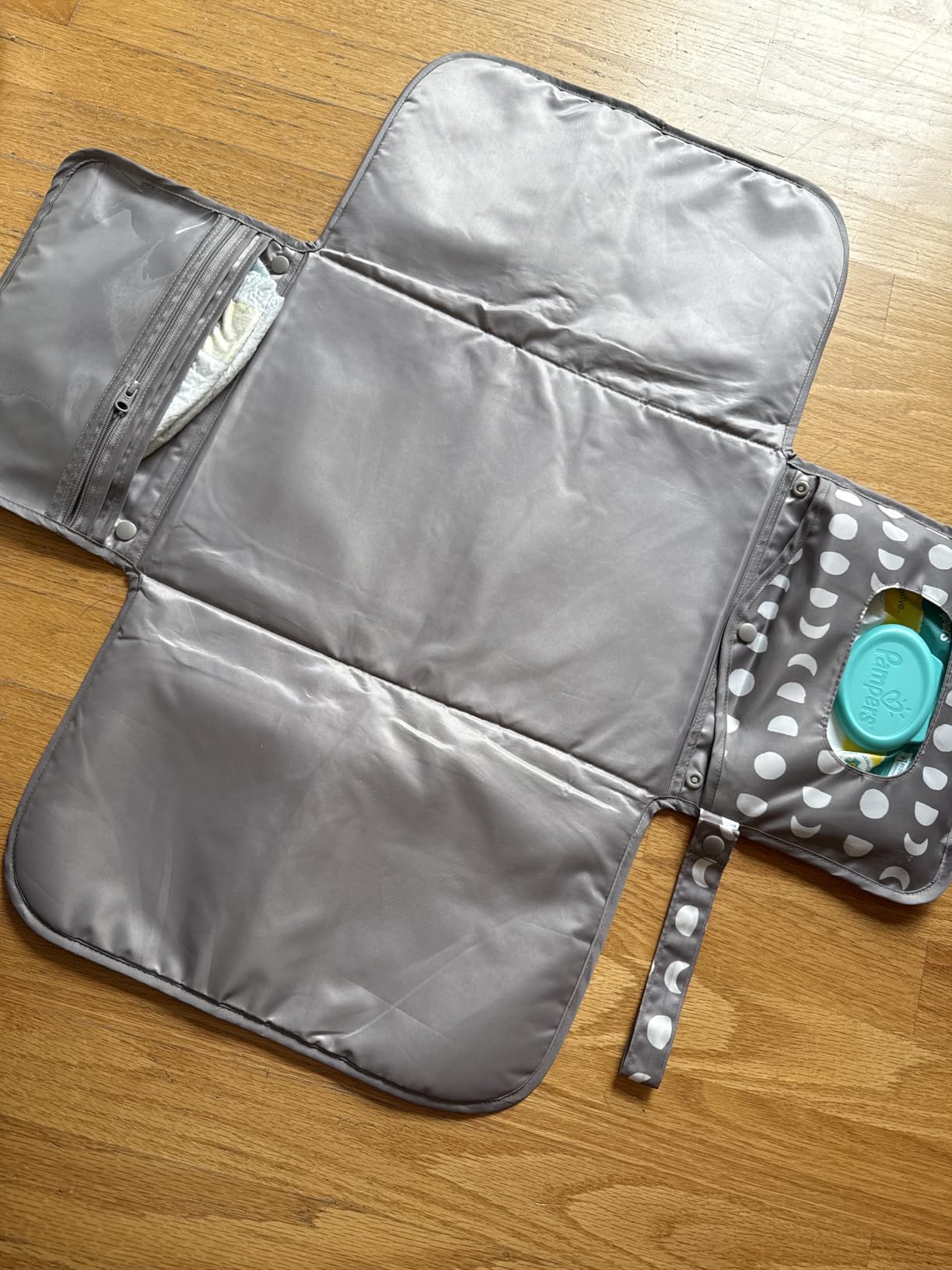 Tiny Twinkle Portable Diaper Changing Pad | Waterproof, Wipeable & Compact Baby Changing Pad for Travel | Smart Wipes Pocket & Organized Storage | Newborn Shower Gift (Sage Checkers) customer photo 2