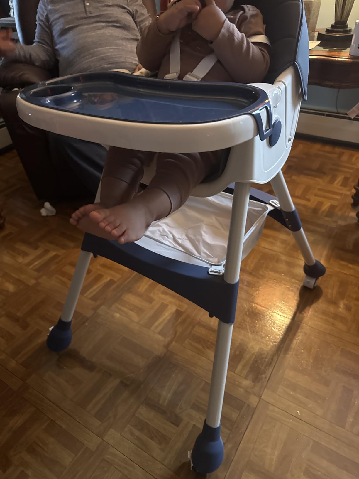 High Chairs for Babies and Toddlers, 4 in 1 Convertible Baby High Chair, Portable High Chair for Travel with Adjustable Height and Back, Foldable HighChair with Wheels& Pu Cushion customer photo 1