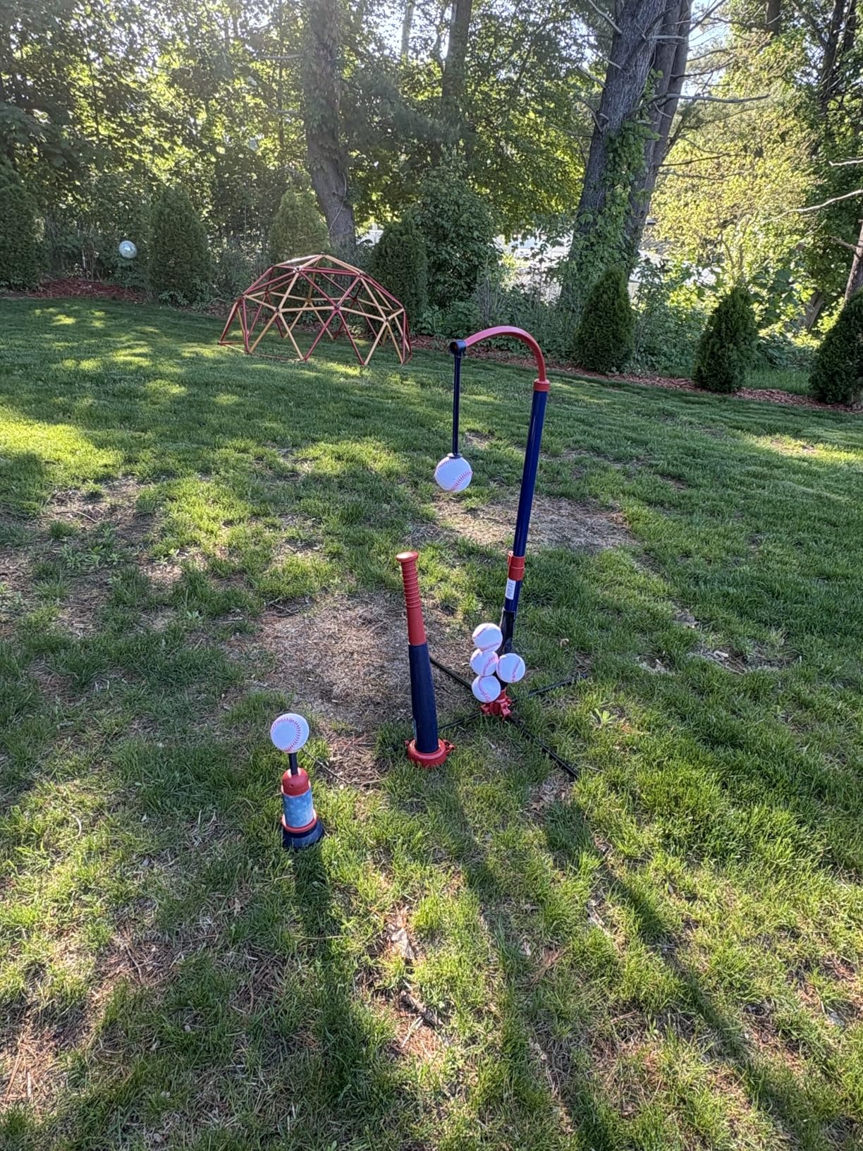 3-in-1 Baseball Set for Kids and Toddlers Ages 3-5 - Includes Tee Ball Stand, Hanging Tee, Automatic Ball Launcher, and 6 Softballs - Adjustable Height for Indoor/Outdoor Play - Sports Gift for Boys customer photo 2