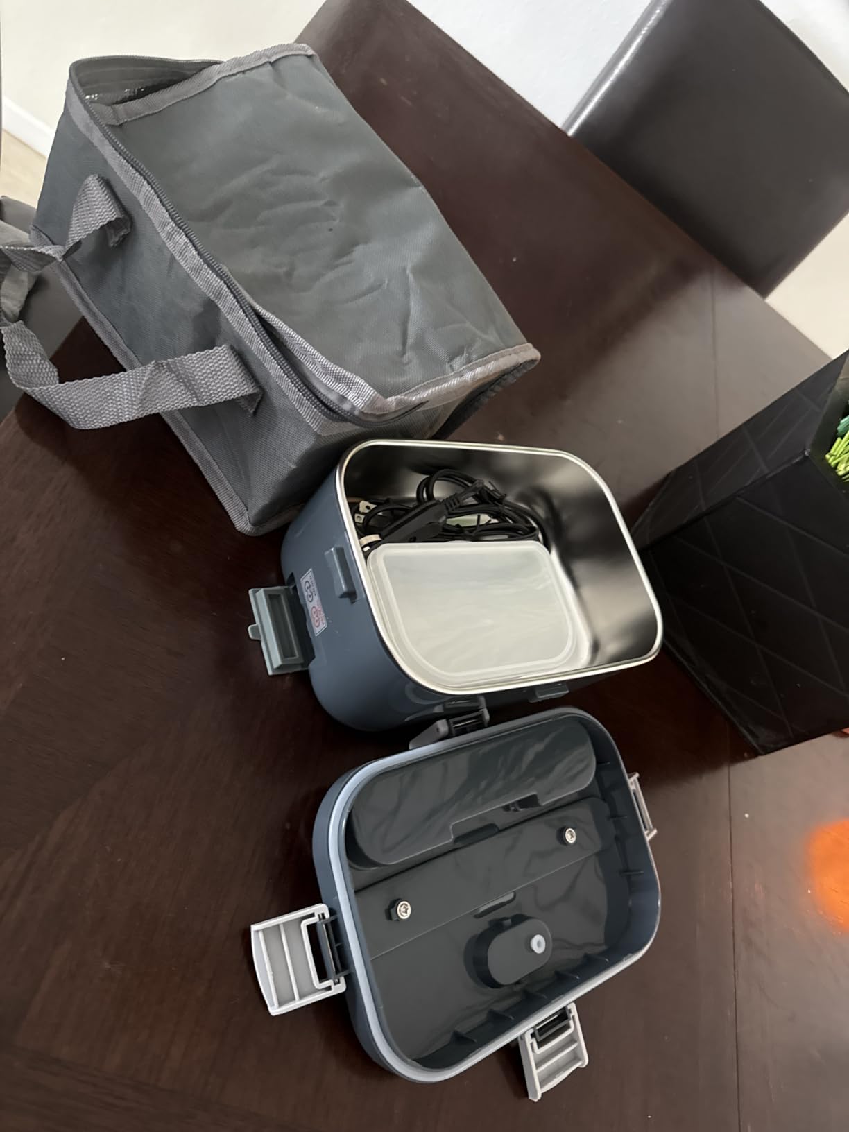 DUPASU Electric Lunch Box Food Warmer: 100W Heated Lunch Box for Adults, 1.8L Portable Fast Heating Lunchbox Food Heater for Car, Truck, Work, Travel, Lonchera Elctrica Porttil 12/24V/110-230V customer photo 2