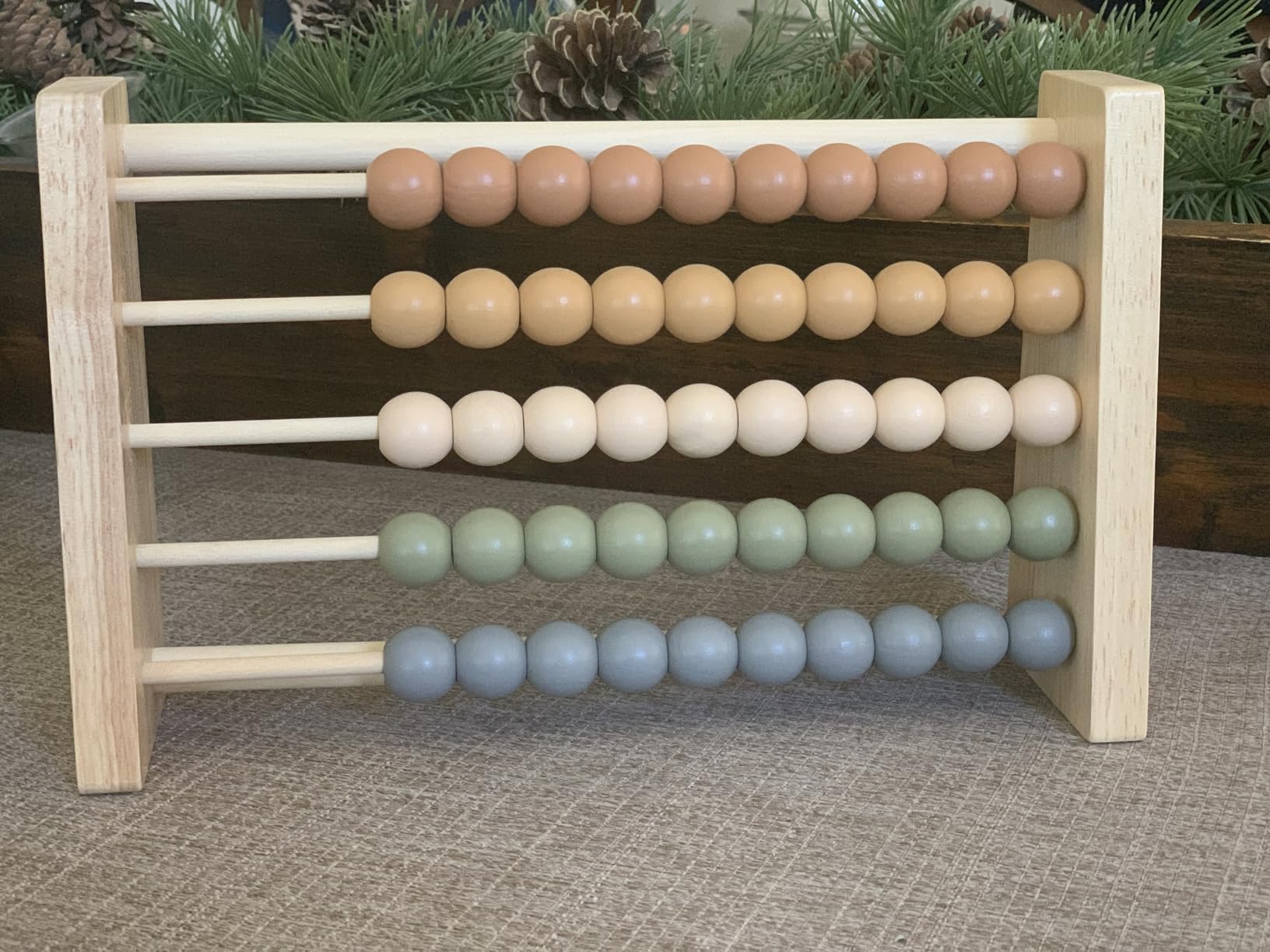 Brooklyn Neutral Boho Abacus - STEM Toy- Boho Nursery Decor and Playroom Decor- Math Toddler Toy with Beads- Montessori Toys - Aesthetic Modern Educational Wooden Toys customer photo 2