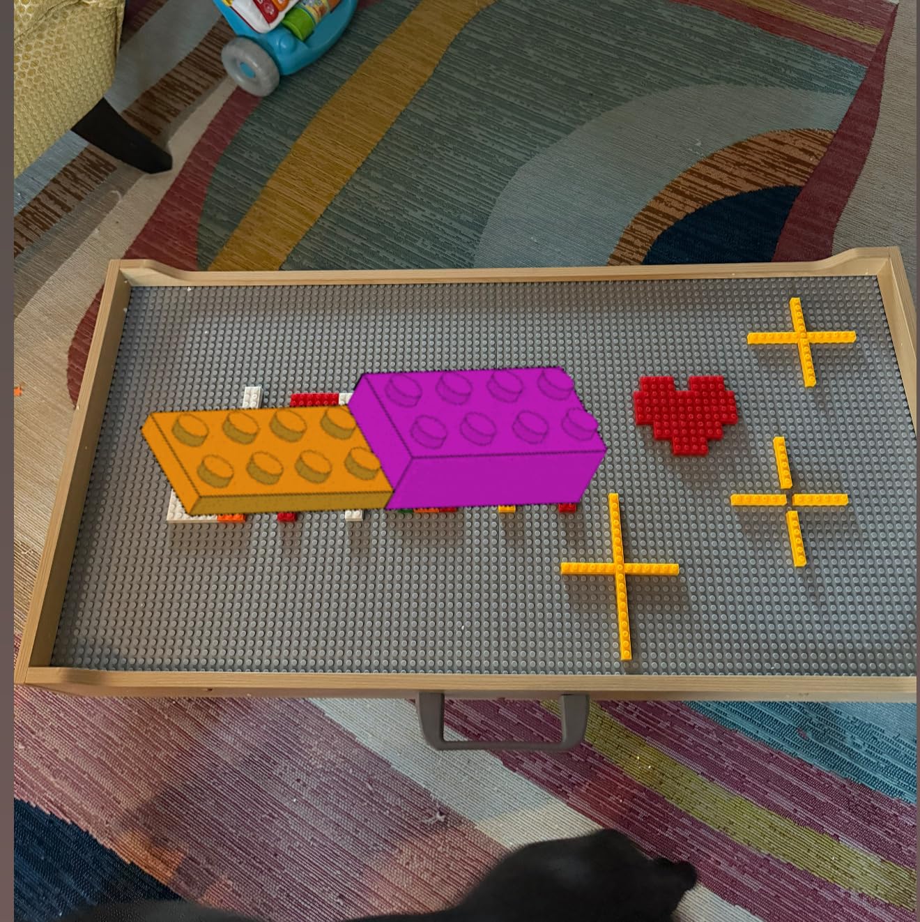 Delta Children Play N Store Building Bricks Play Table with 100+ Play Bricks Included - Large Brick Plate Compatible with LEGO, MegaBlocks & More - Legs Fold for Easy Under Bed Storage, Grey customer photo 1