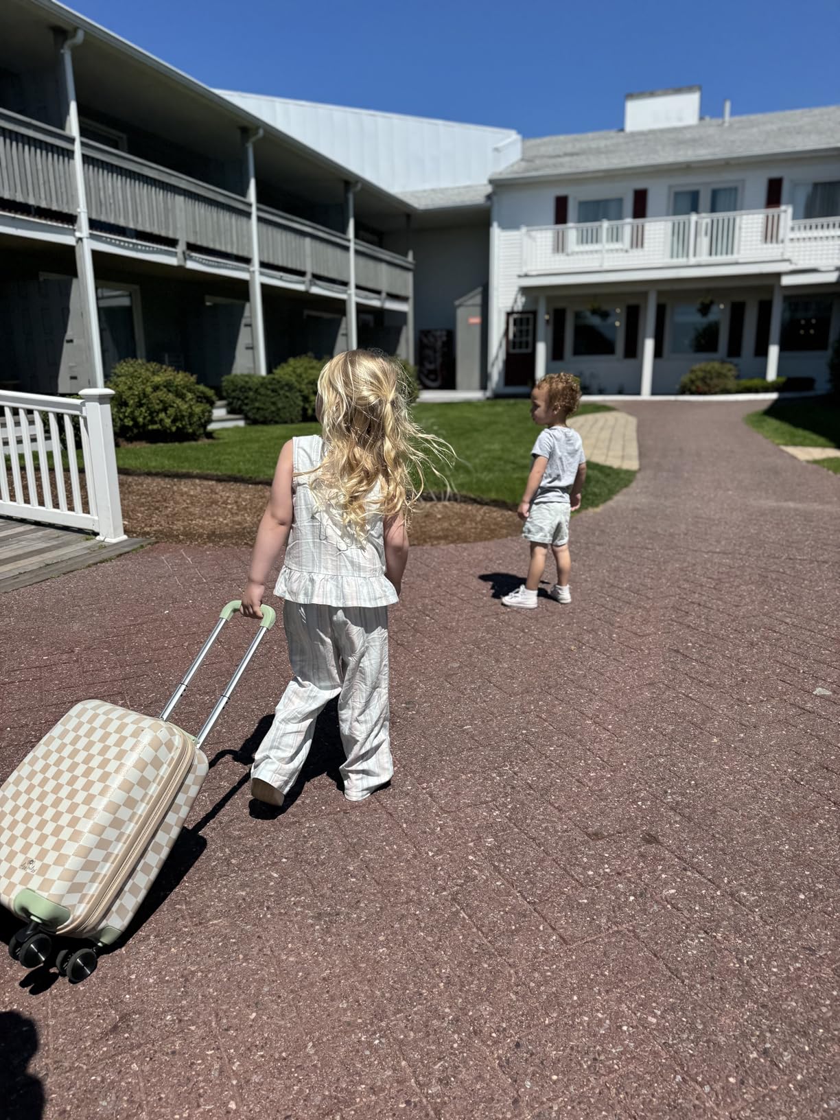 Itzy Ritzy Toddler Suitcase with Adjustable Handle, 360-Degree Spinner Wheels, 2 Interior Compartments and Hard Shell Design - Perfect Kids Luggage with Wheels for Ages 3 and Up (Strawberry) customer photo 1