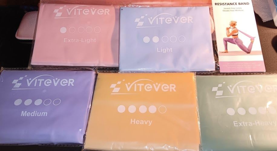 Stretch Bands for Exercise, 5 Levels Resistance Bands for Working Out, Exercise Bands for Physical Therapy, Pilates, Rehab, Stretch, Strength Training and Yoga Starter Set customer photo 1