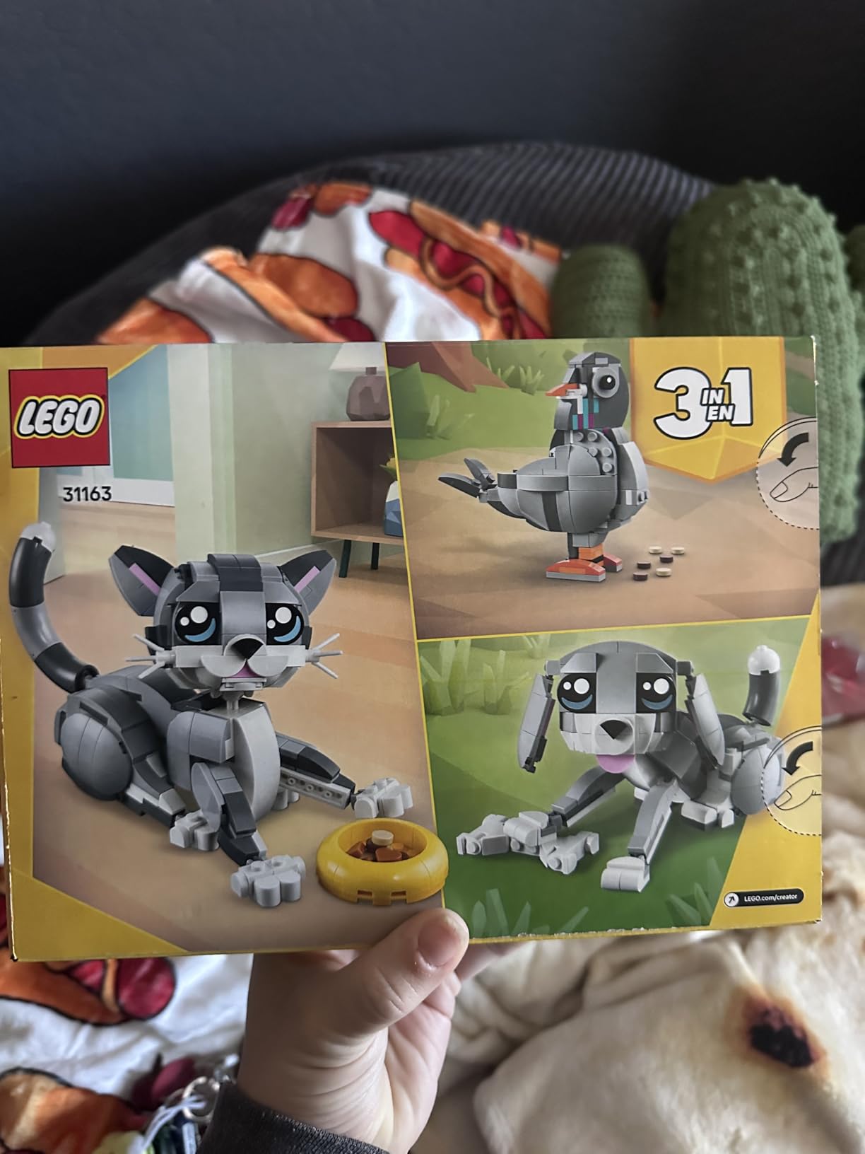 LEGO Creator 3 in 1 Playful Cat Toy - Building Toy with 3 Building Options, Cat, Dog, or Pigeon - Birthday Gift for Kids - Animal Figures for Kids, Girls and Boys, Ages 8+ - 31163 customer photo 2