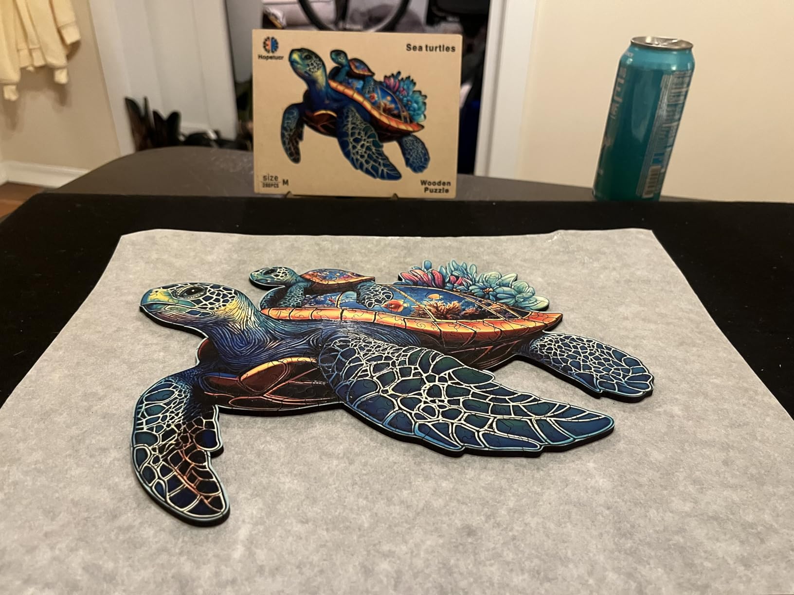 Wooden Jigsaw Puzzles for Adults Teens Kids, Parent & Baby Sea Turtle Wood Puzzle, Unique Animal Shaped Puzzle, Fun Challenging Family Games, 200pcs customer photo 2