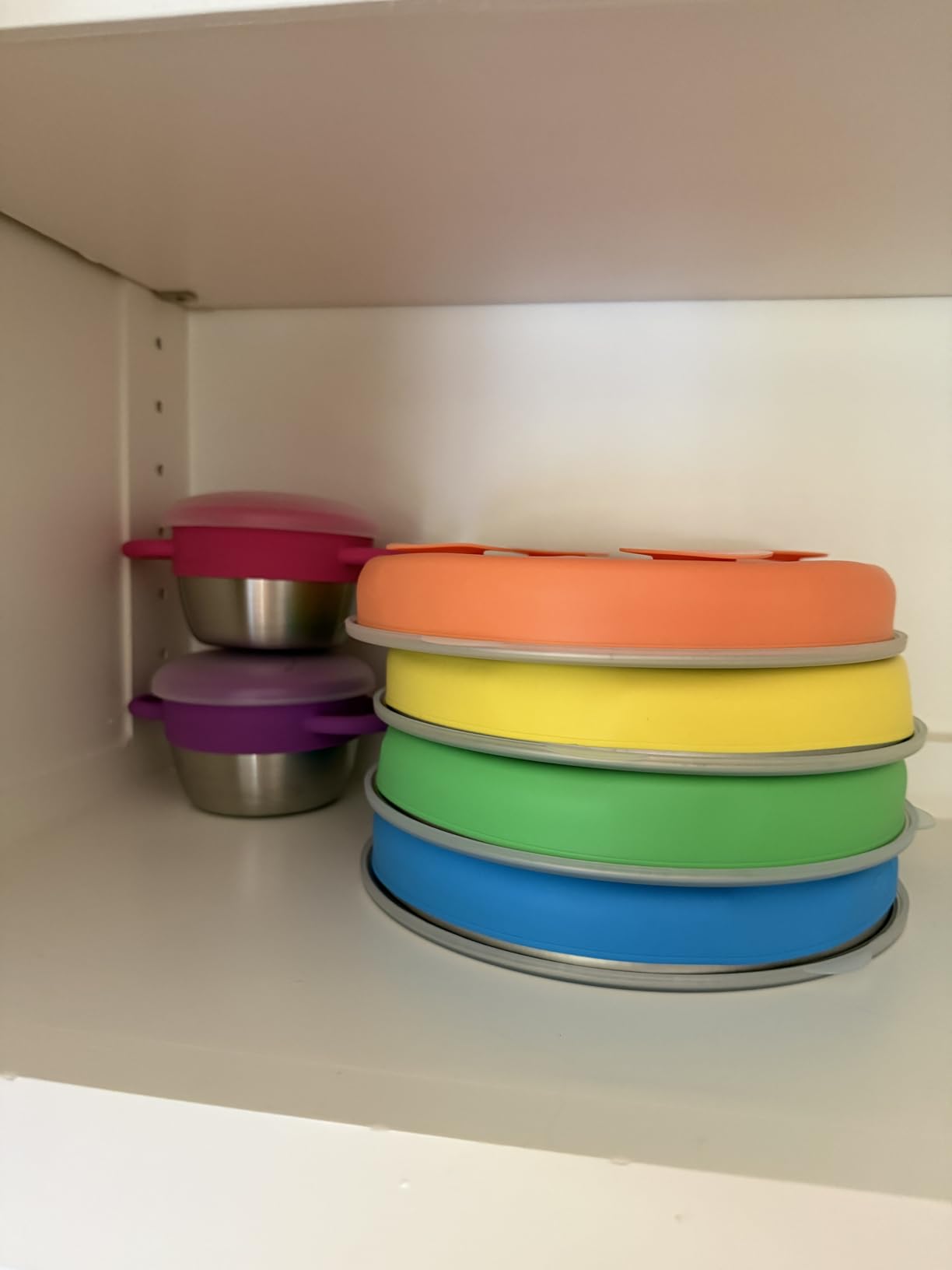 Elk and Friends Stainless Steel Snack Cups | Removable Silicone Food Catcher and Travel Lid | Spill-Proof Snack Containers for Baby, Toddler, Kids | Dishwasher Safe | 2 Pack customer photo 1