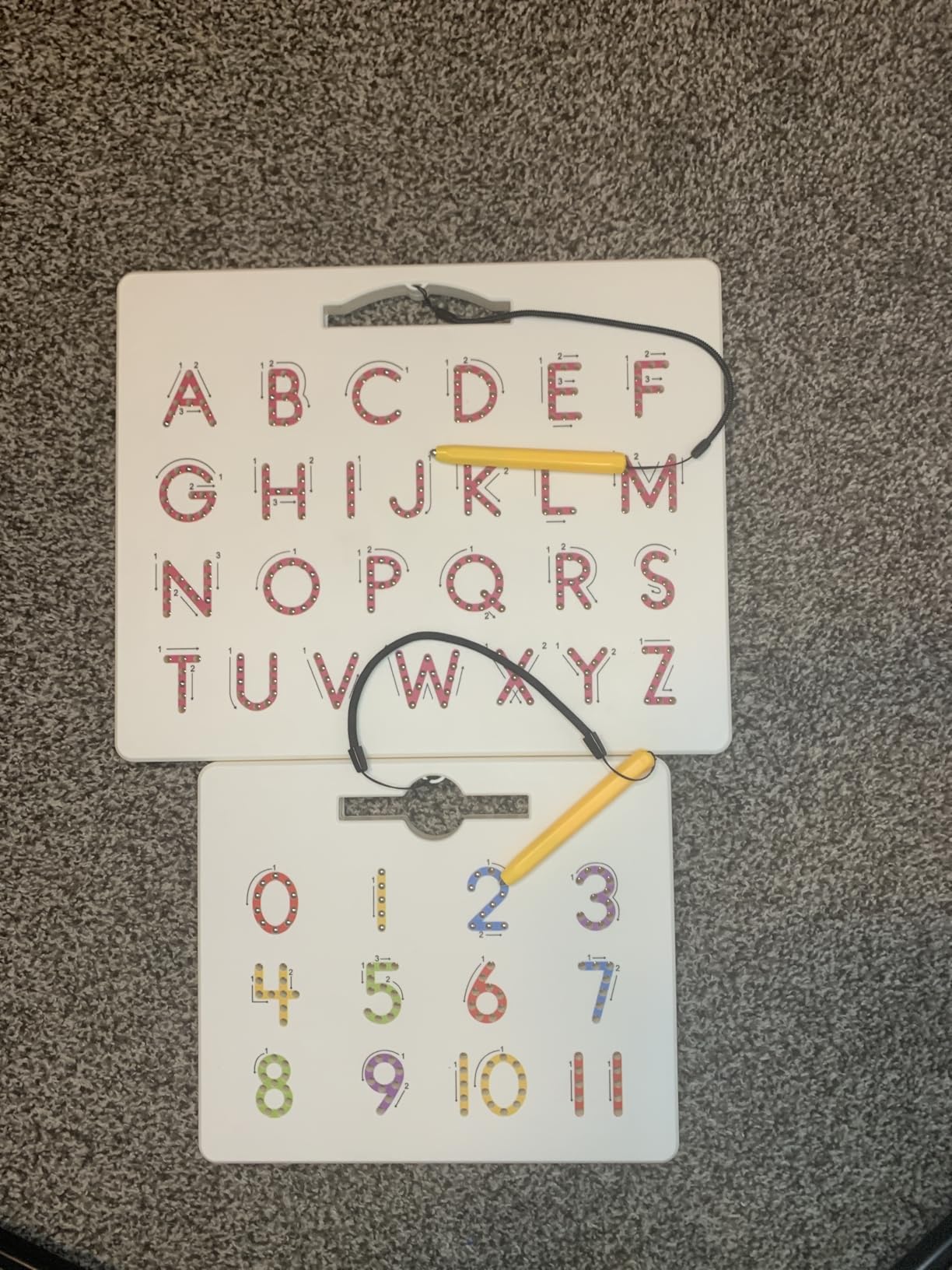 GAMENOTE Double Sided Magnetic Letter & Number Board Set - Alphabet & Numbers Tracing Board for Toddlers, ABC Uppercase & Lowercase Practicing, Math Learning, Educational Toys for Kids customer photo 1
