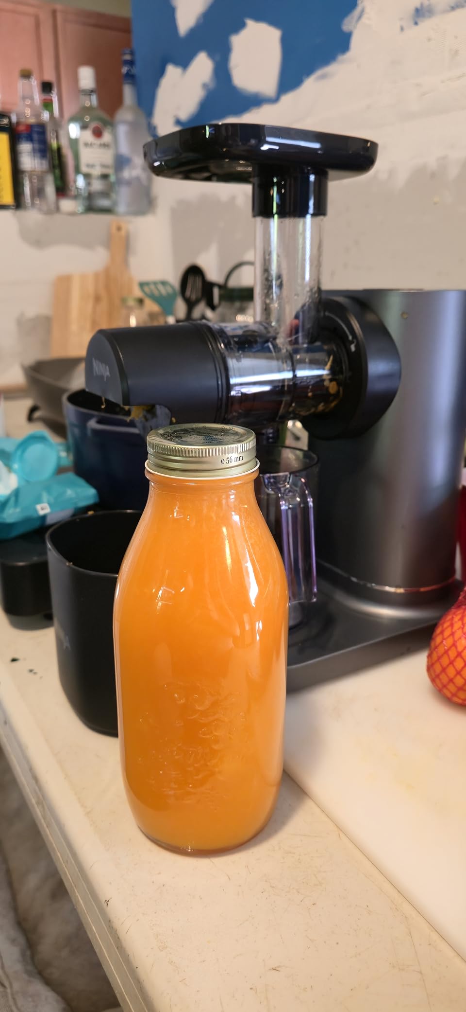 Ninja NeverClog Cold Press Juicer | Powerful Electric Slow Masticating Juicer with Pulp Control | XL Capacity | 24 oz. Juice Jug & 36 oz. Pulp Container | Dishwasher Safe | Navy | 150W | JC151NV customer photo 1
