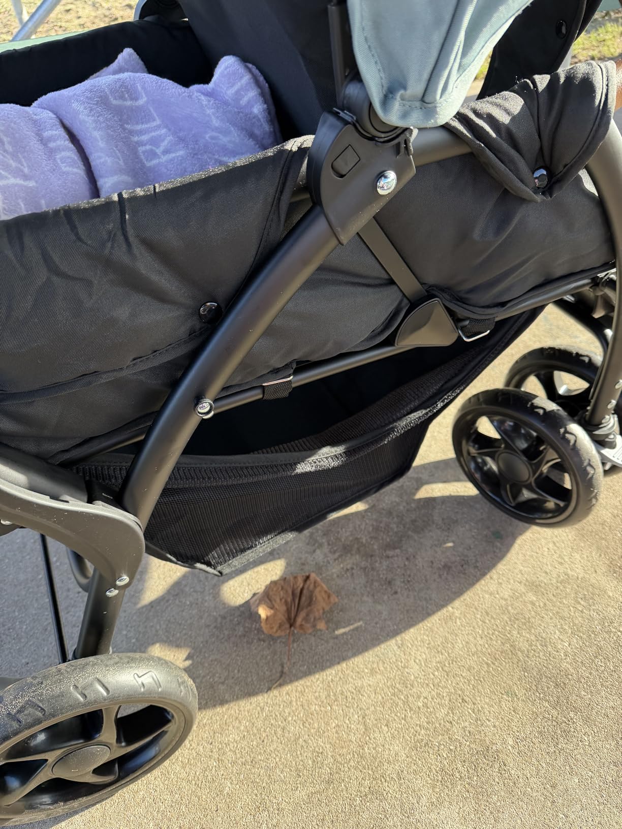 INFANS Double Stroller, Foldable Baby Tandem Stroller with Adjustable Backrest Canopy Footrest, 5-Point Harness, Storage Basket, Convertible Compact Twin Stroller for Infants and Toddlers customer photo 2