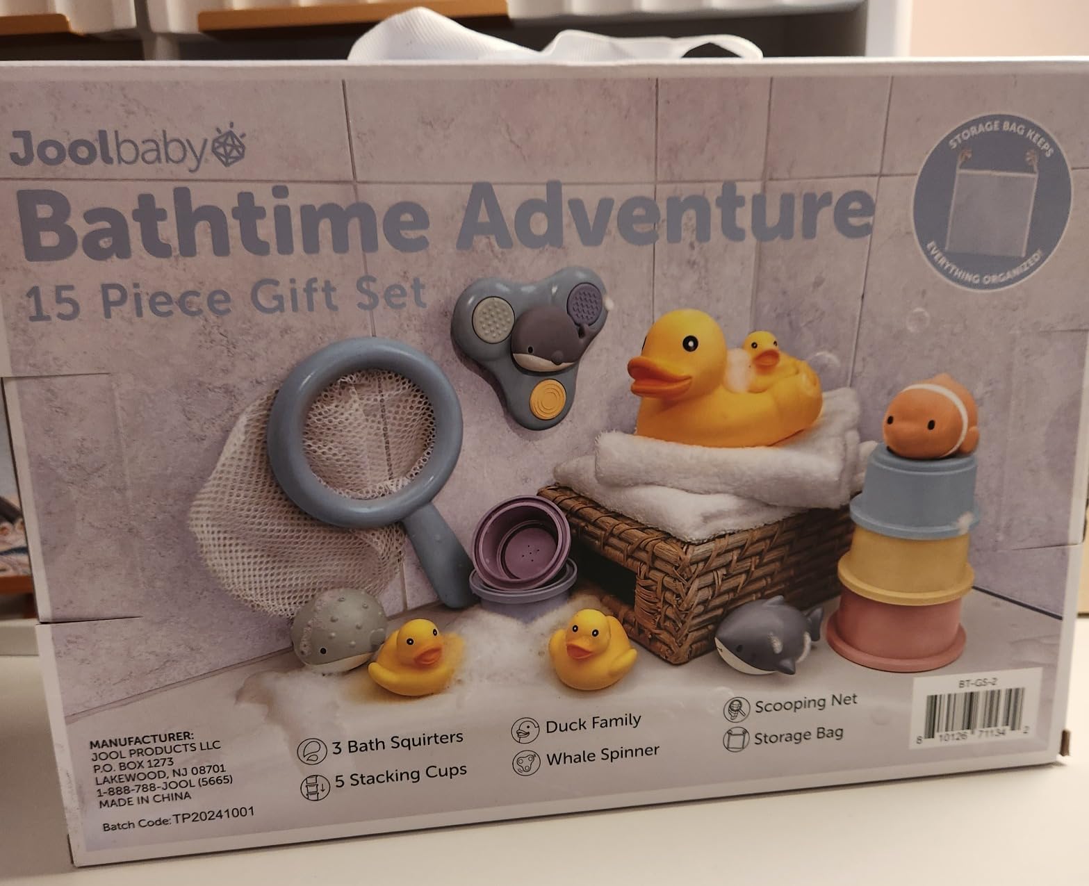 Jool Baby 15-Piece Bathtub Toys Gift Set - Bath Squirts, Rubber Ducks, Whale Fidget Spinner Toy - Bath Toy Storage Organizer Included customer photo 1