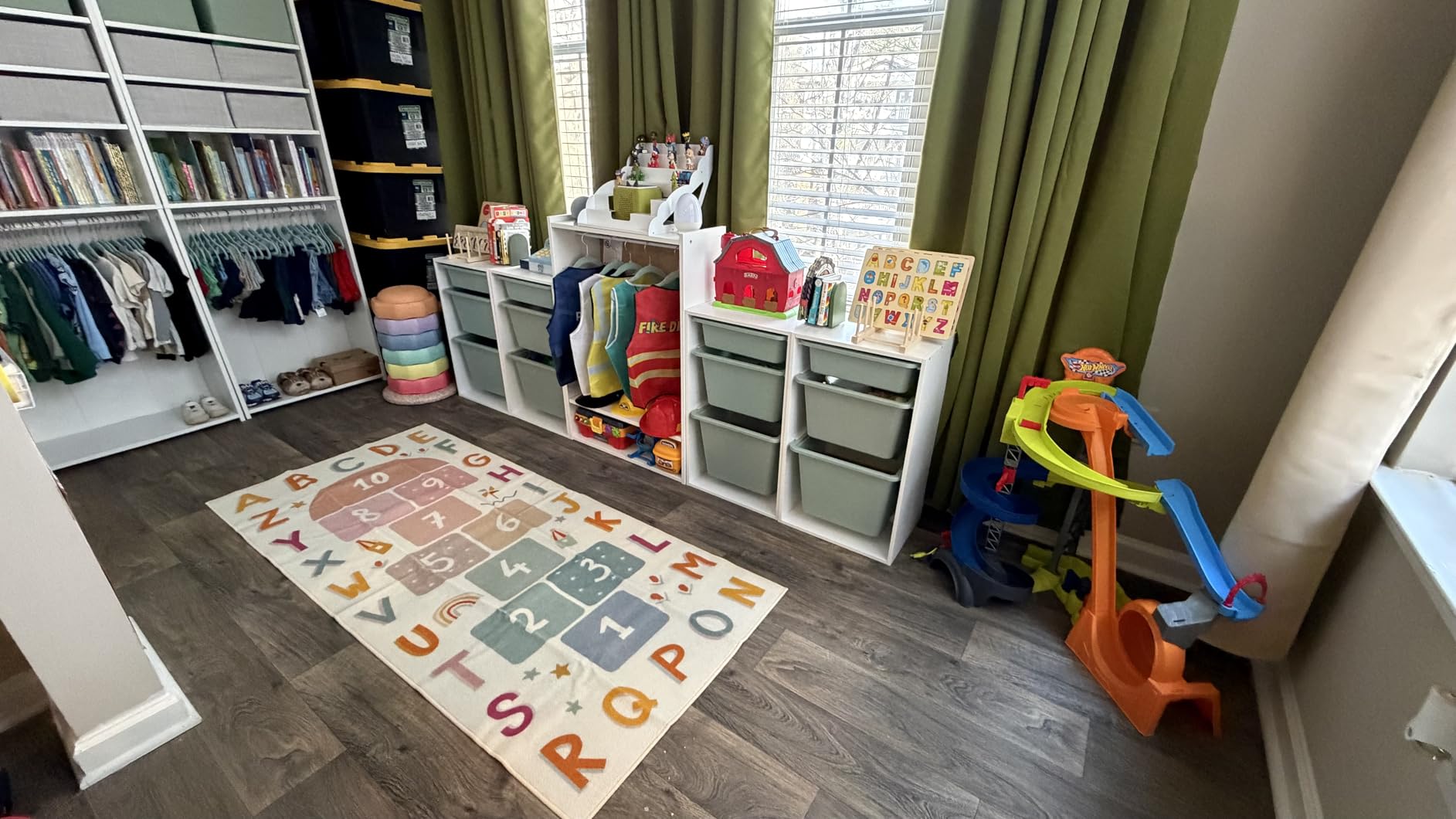 STARUIA Washable Hopscotch Kids Rug for Playroom, Colorful Educational Classroom Rugs with ABC Number, Non Slip Kids Play Mat Rug Game Carpet for Bedroom Nursery Daycare Boy Girl (Blue, 31.5x72) customer photo 1