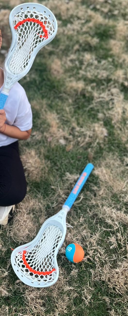 Mini Toss Lacrosse Set - The Ultimate Game for the Pool or Beach & Backyard - Comes with Water Skipping Ball, Rubber Ball & 2 Sticks with Premium Full Size Basket for Easier Catching and Throwing customer photo 1