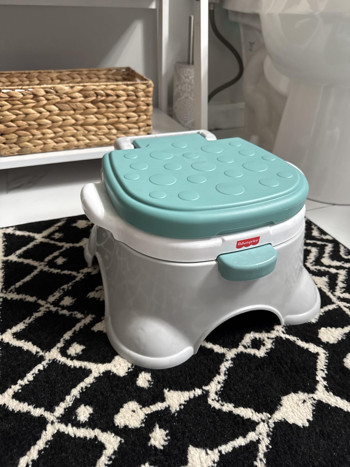 Fisher-Price 3-in-1 Toddler Toilet Training Potty Chair and Step Stool, with Removable Toilet Ring customer photo 2
