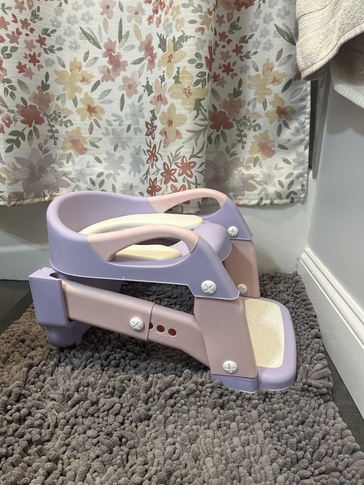 Potty Training Seat, Toddler Potty Training Toilet with Step Stool Ladder for Kids Boys Girls, 3 in 1 Foldable Toilet Seat Potty Chair with Urinals, Splash Guard, Handles, Anti-Slip Pad, Grey customer photo 1