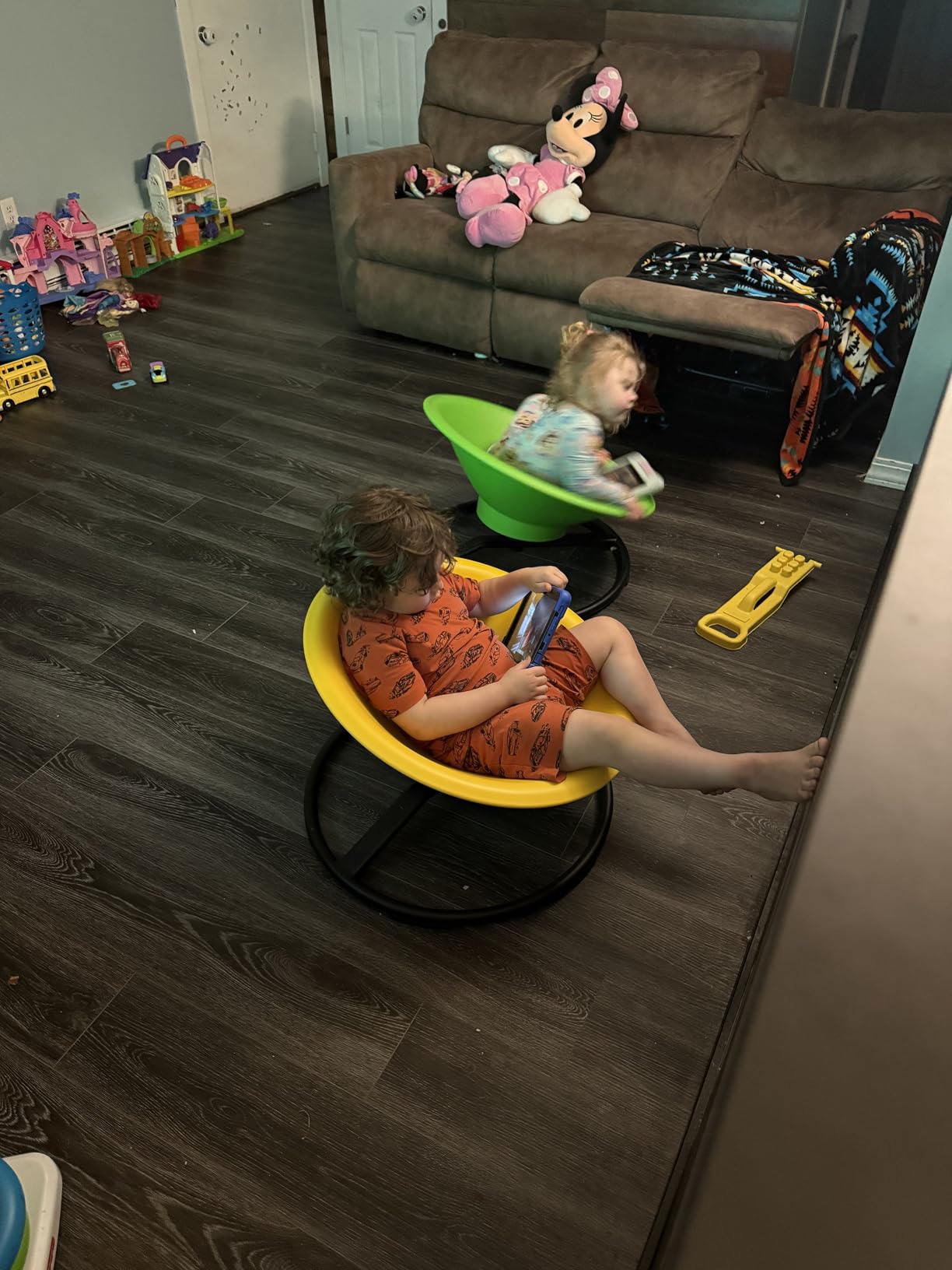 Spinning Chair for Autistic Kids, Sit and Spin Autism Toys for Age 3+, Sensory Swivel Chair Enhancing Motor Skills, Educational Indoor & Outdoor Toys (Bright Blue) customer photo 2