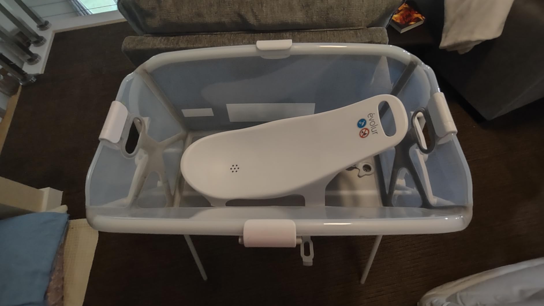 Evolur Supple Baby Spa Set with Infant Bathtub, Hammock Support Seat & Metal Frame, Newborn Tub for 0-12 Months, Complete Baby Care Essentials Gift Set for New Parents, White customer photo 1