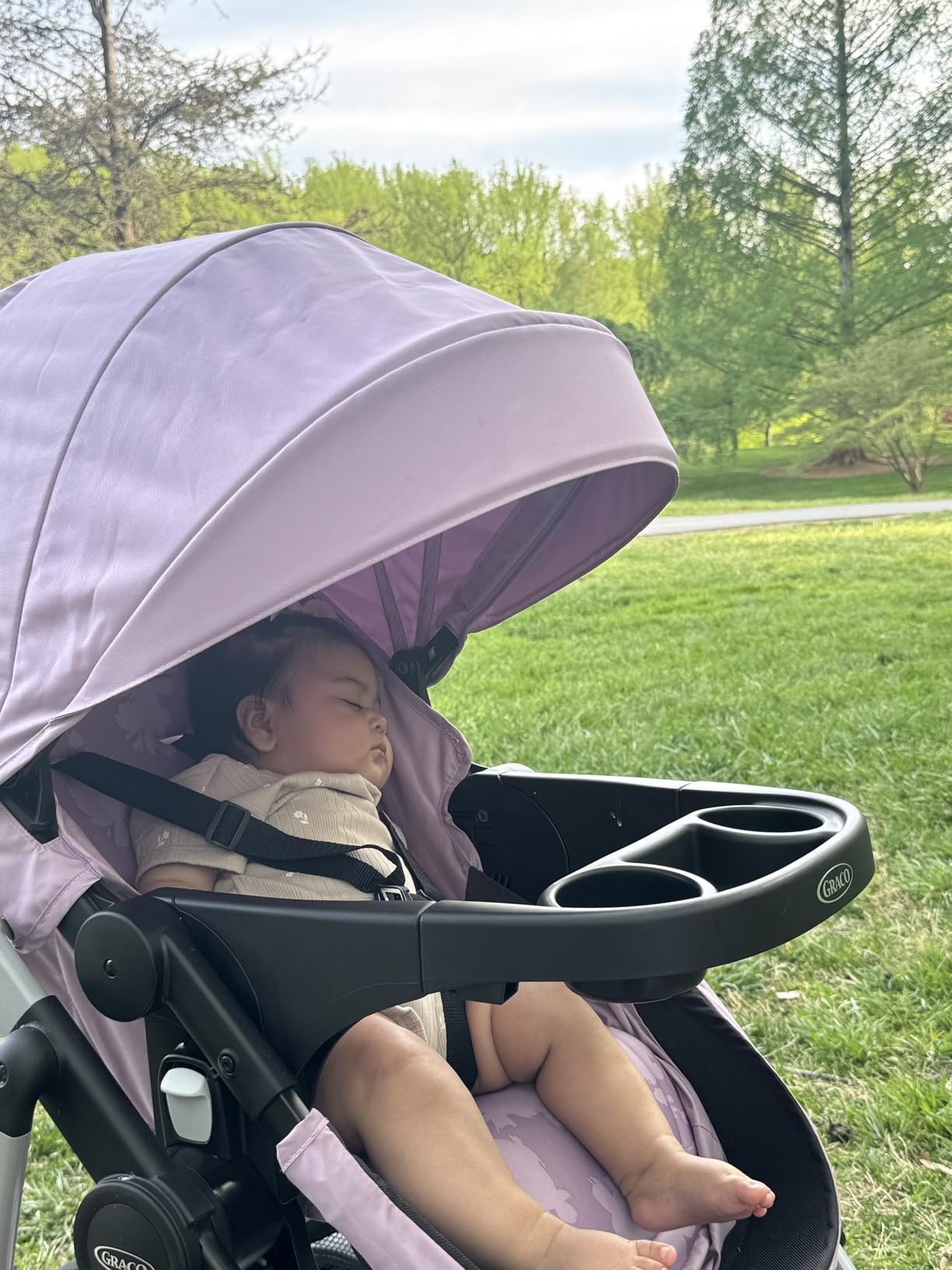 Graco Modes Pramette Travel System, Car Seat and Stroller Combo, Includes SnugRide LX Infant Car Seat and Baby Stroller with True Pram Mode, Reversible Seat, One Hand Fold, Extra Storage, Lilac Mod customer photo 1