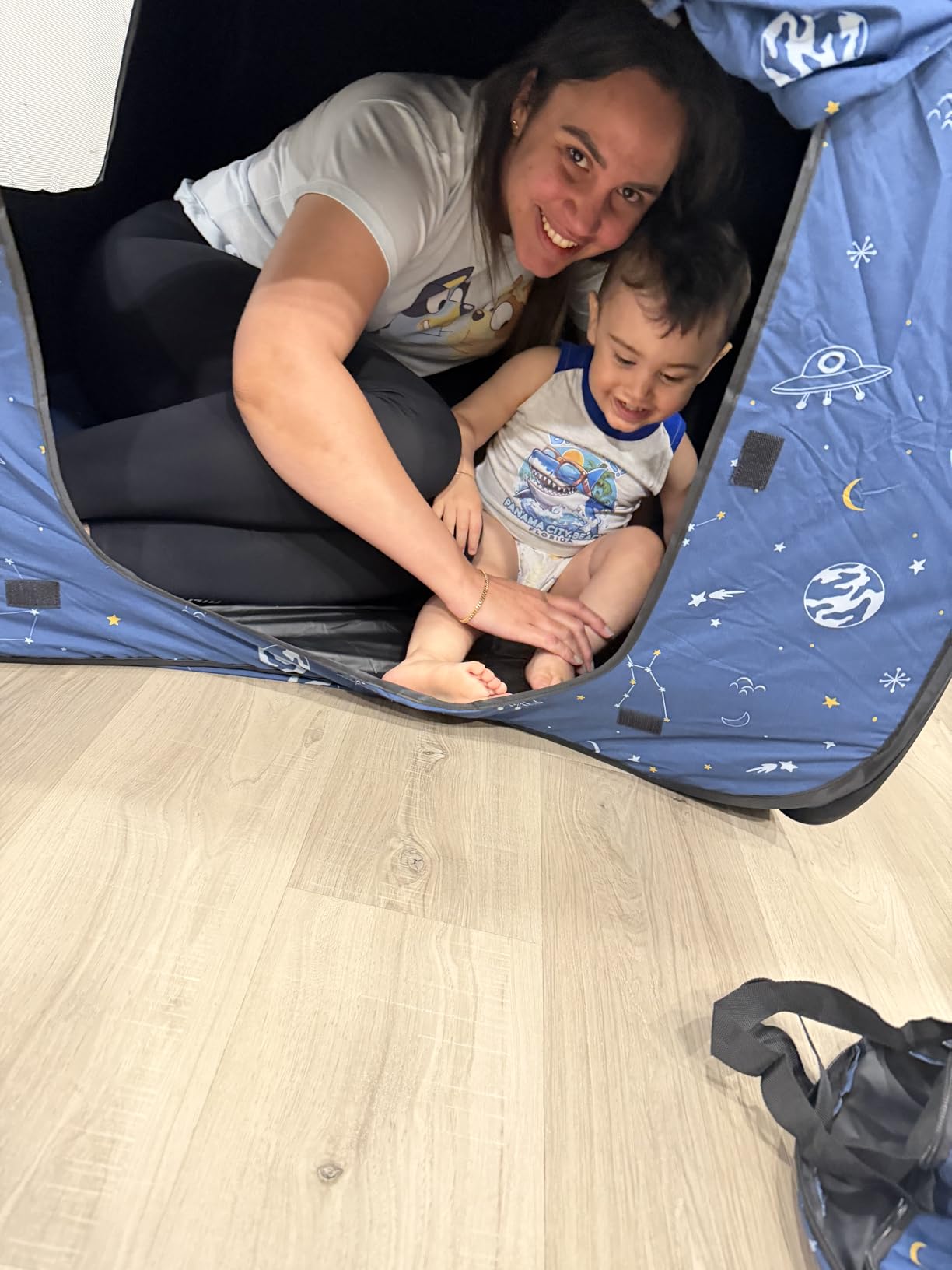 L'ARCHE Sensory Tent for Kids with LED Lights & Remote Blackout Pop-Up Calm Down for Autism, ADHD & SPD Indoor Sensory Room & Play Tent Foldable & Portable (Space Theme, Regular 35.4 in) customer photo 2