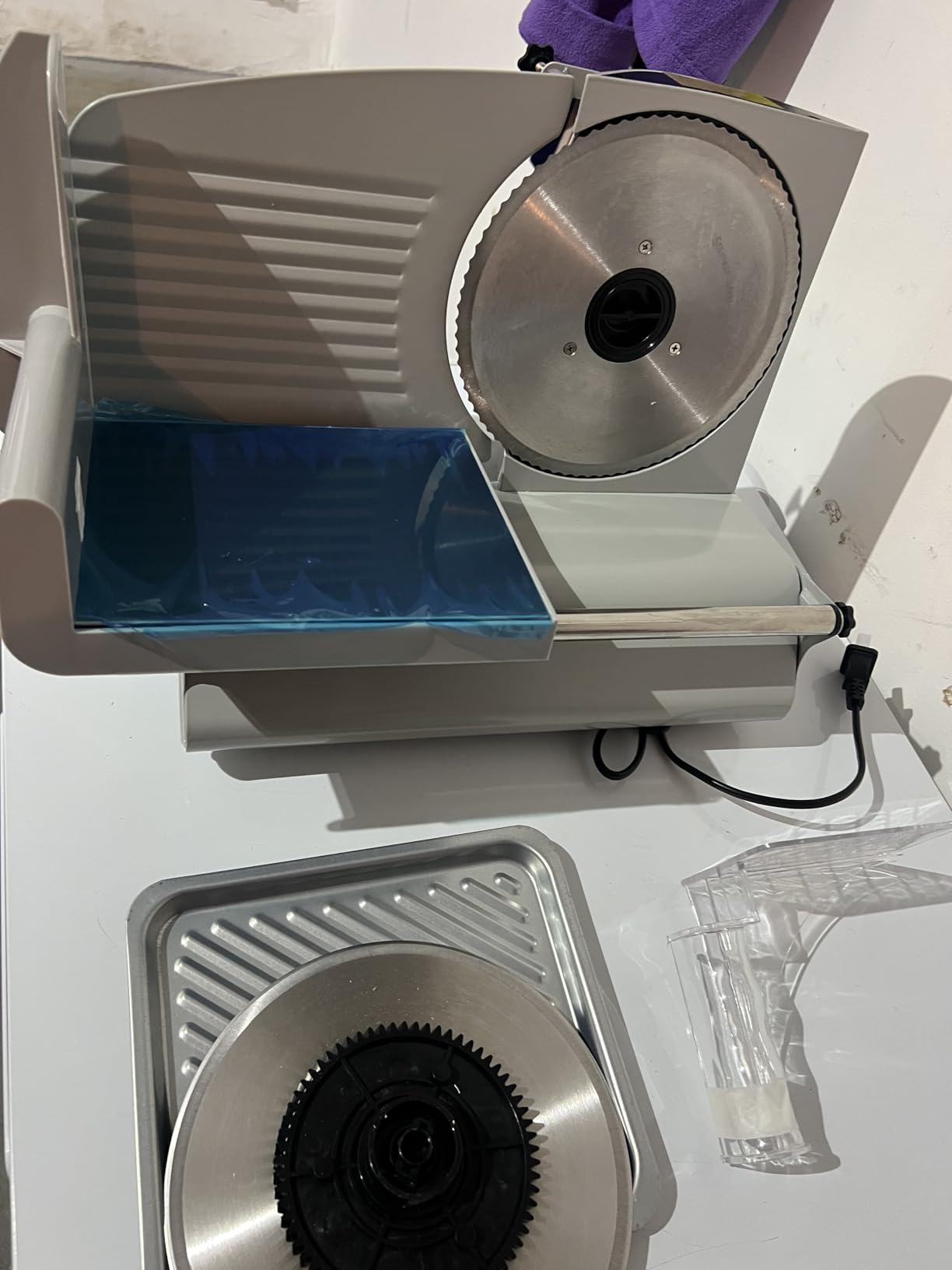 Pterying Meat Slicer Machine for Home - 200W Electric Food Slicer with 2 Removable 7.5