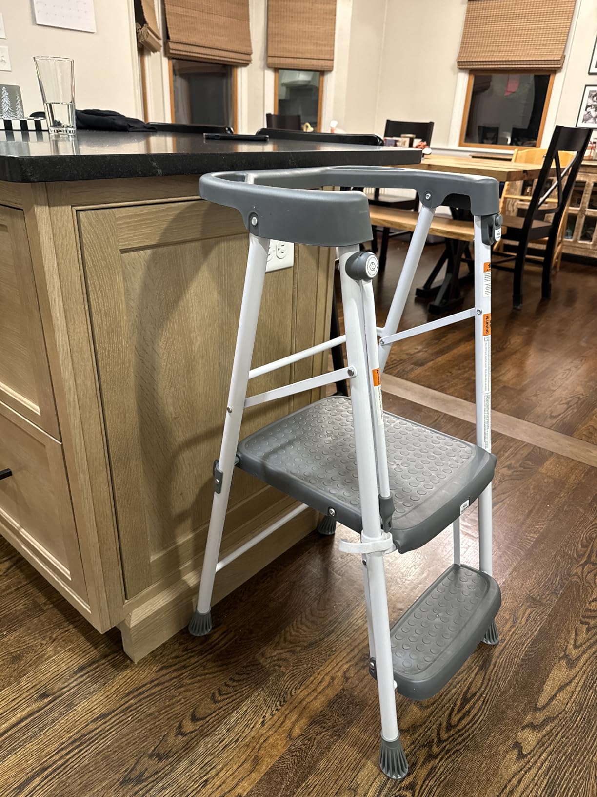 HBTower Kids 2 Steps Step Stool, Toddler Tower with Anti-Drop Safty Railing, Toddler Kitchen Stool Helper for Kitchen Counter Learning Kids Standing Folding Stepper customer photo 2