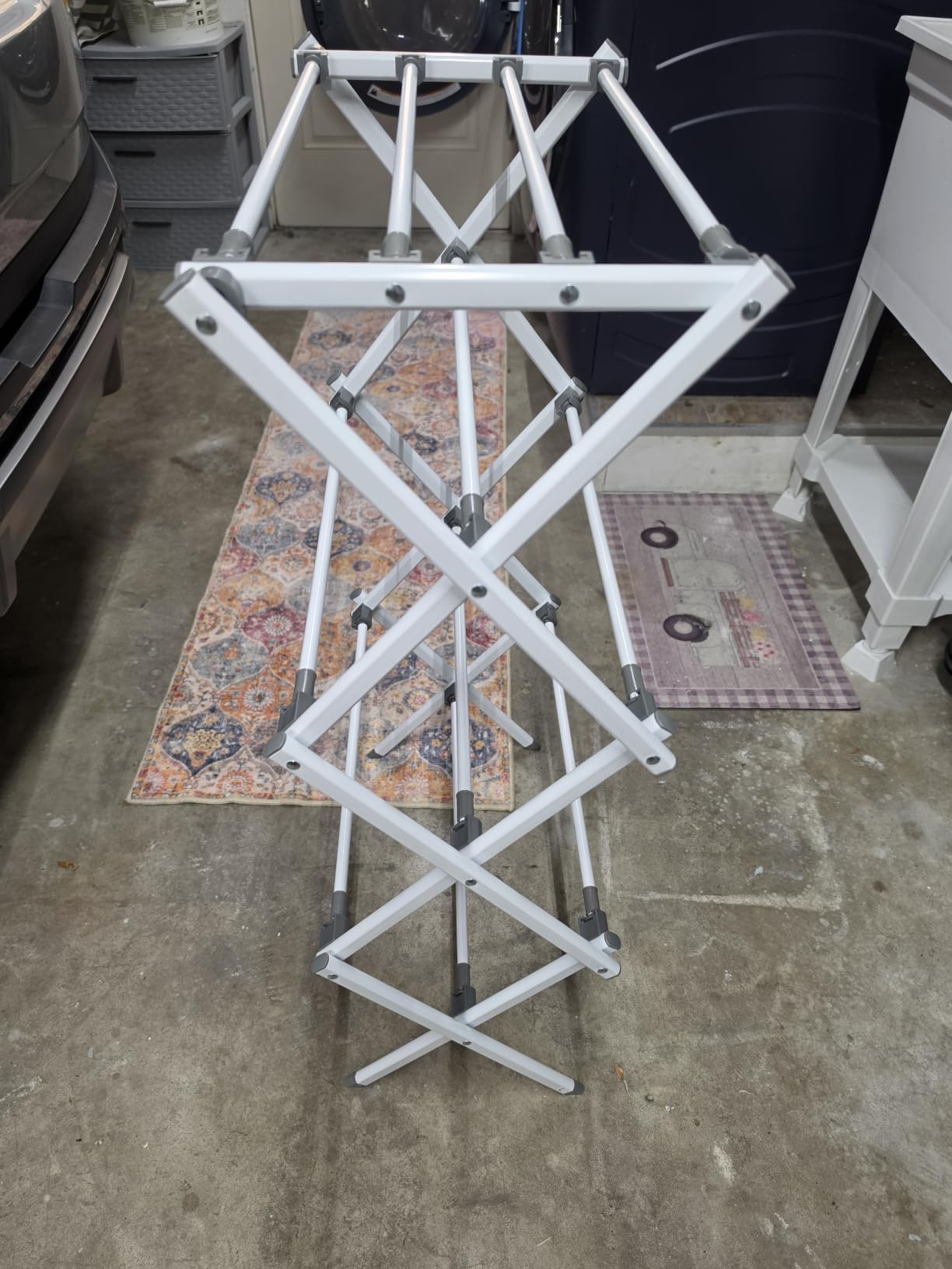 APEXCHASER Drying Rack Clothing - 3 Tier Metal Clothes Drying Rack Collapsible, Laundry Drying Rack Expandable, Small Clothe Airer for Baby Clothes Towel Bib Sock Indoor Outdoor Use (White) customer photo 2