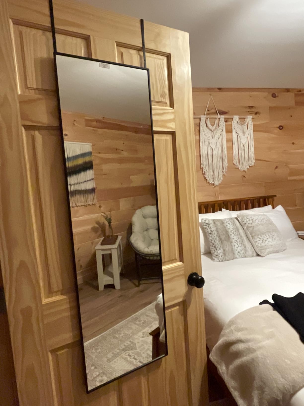 Kosmonia 48x14 Inch Full Length Tempered Glass Door Mirror - Over The Door Hanging, No Drill Installation, Suitable for Bedroom & Closet, Sturdy Hanging Design customer photo 1