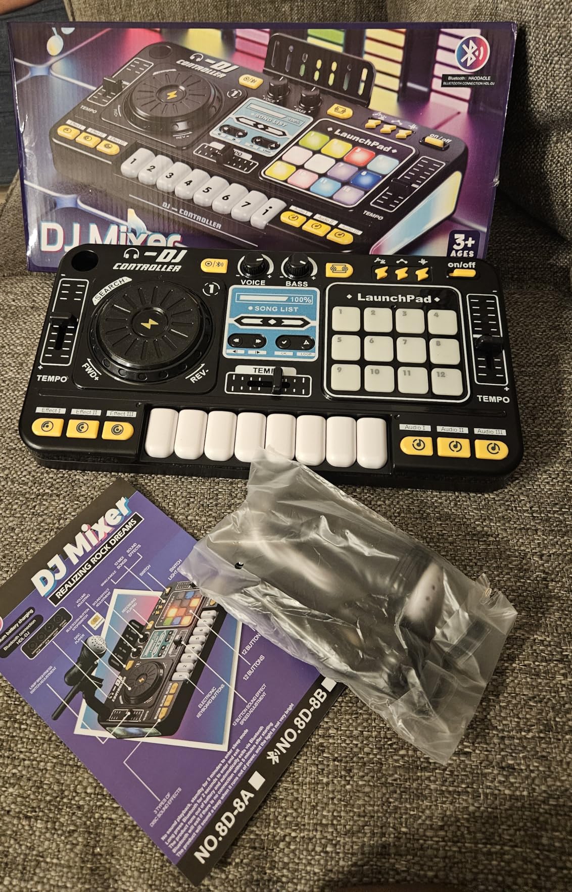 Kids DJ Mixer Board Controller Toy Set with Turntable, Piano Keys, Microphone & Bluetooth - Musical Instrument Toy for Toddlers, Babies & 3-8 Year Old Boys & Girls - Birthday (Black) customer photo 1