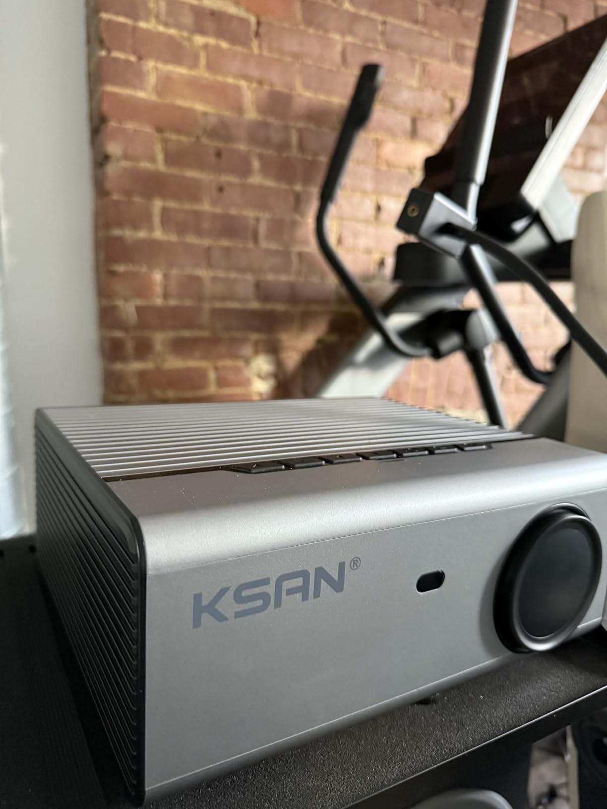 KSAN Mini Projector, Projector with WiFi and Bluetooth, 1080P Support Movie Projector with Built-in Speaker, Compatible with Smartphone, HDMI, USB, AV, Fire Stick, PS5 for Home, Bedroom, Outdoor Use customer photo 2