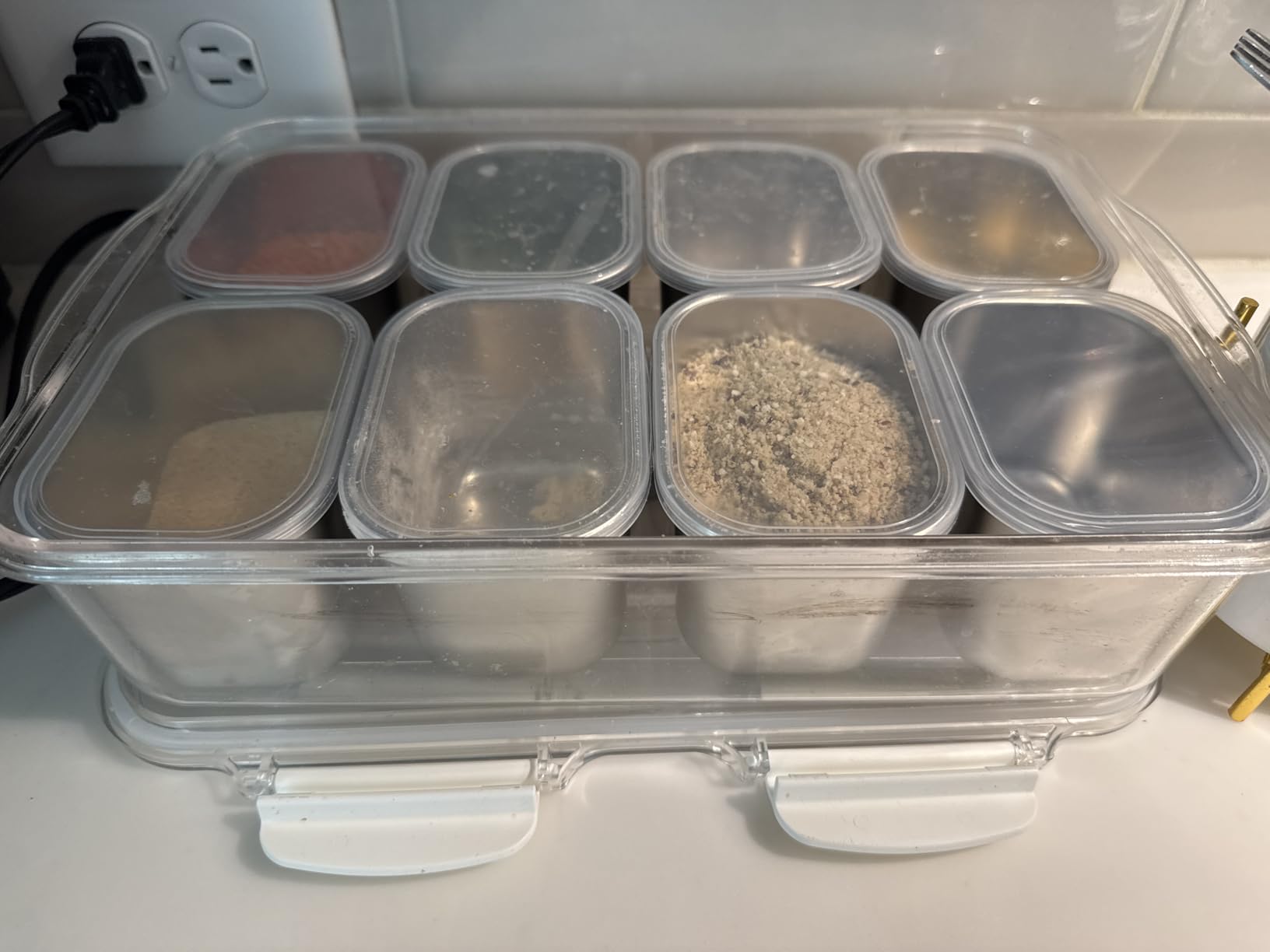 Snackle Box Container, Stainless Steel Divided Serving Tray with Lid and Handle, 8 Compartment Portable Snack Platters - Clear Storage Organizer for Fruit Candy Nuts Veggie - Perfect for Travel Party customer photo 2