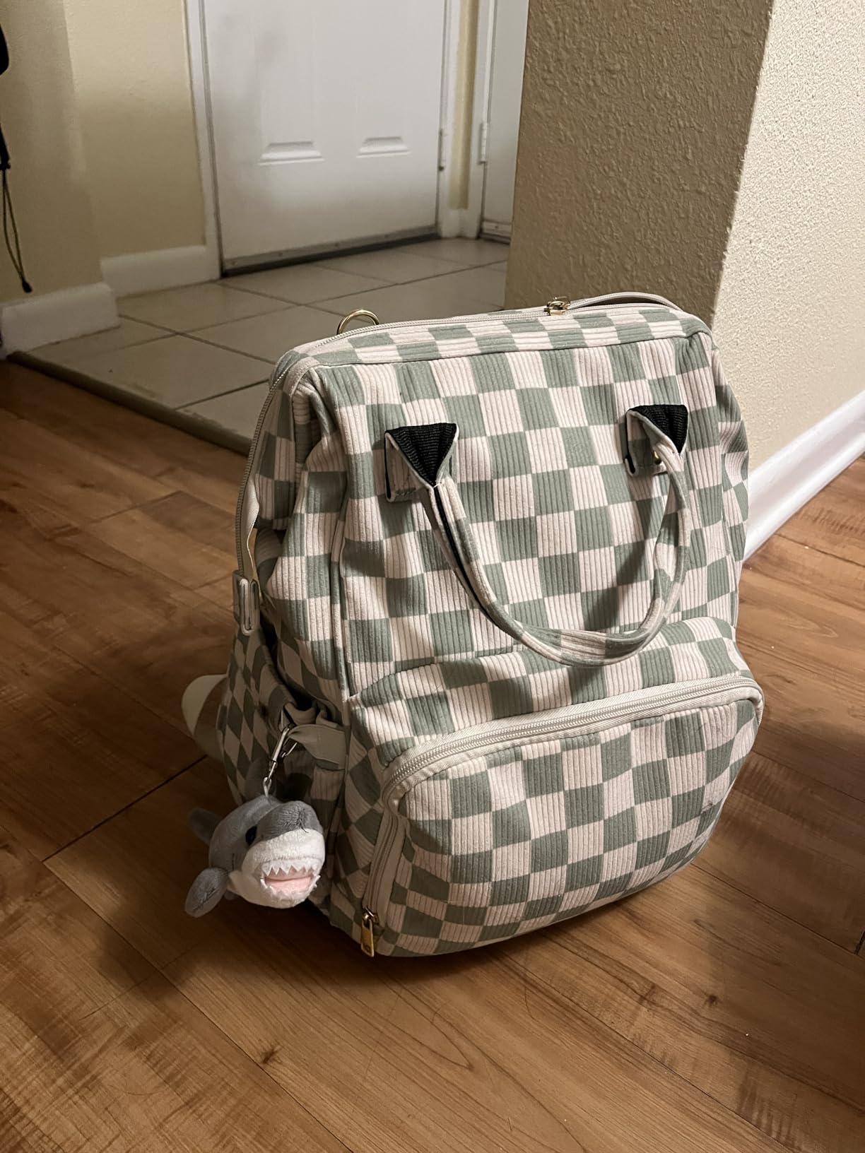 Baby Diaper Bag Backpack for Mom, Large Capacity Travel Nappy Bag with Stroller Straps (Corduroy Checkered Green) customer photo 1