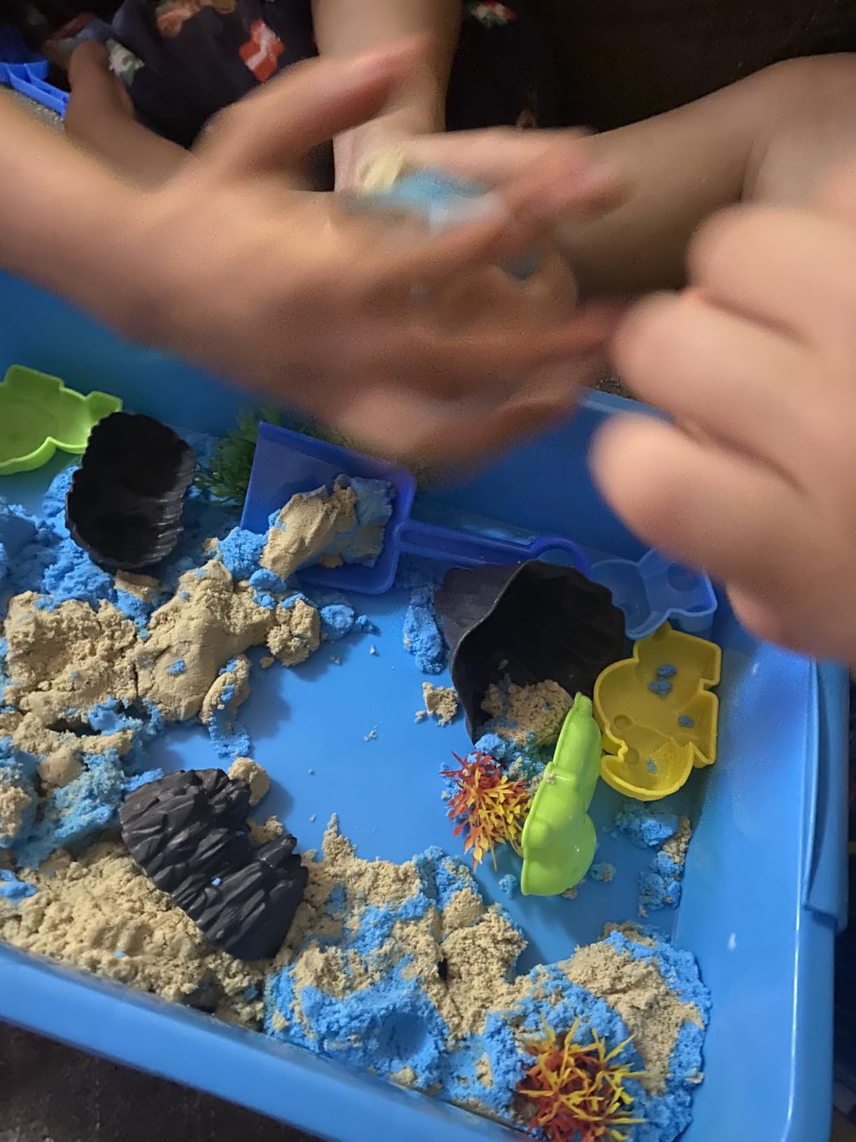 Animal Sensory Bin Sand Toy, Play Sand Kit w/lid and 2.2lbs Moldable Sensory Sand, Molds, Tools, Map Set 30+pcs Total, Fun Gifts for Kids 3+ customer photo 1