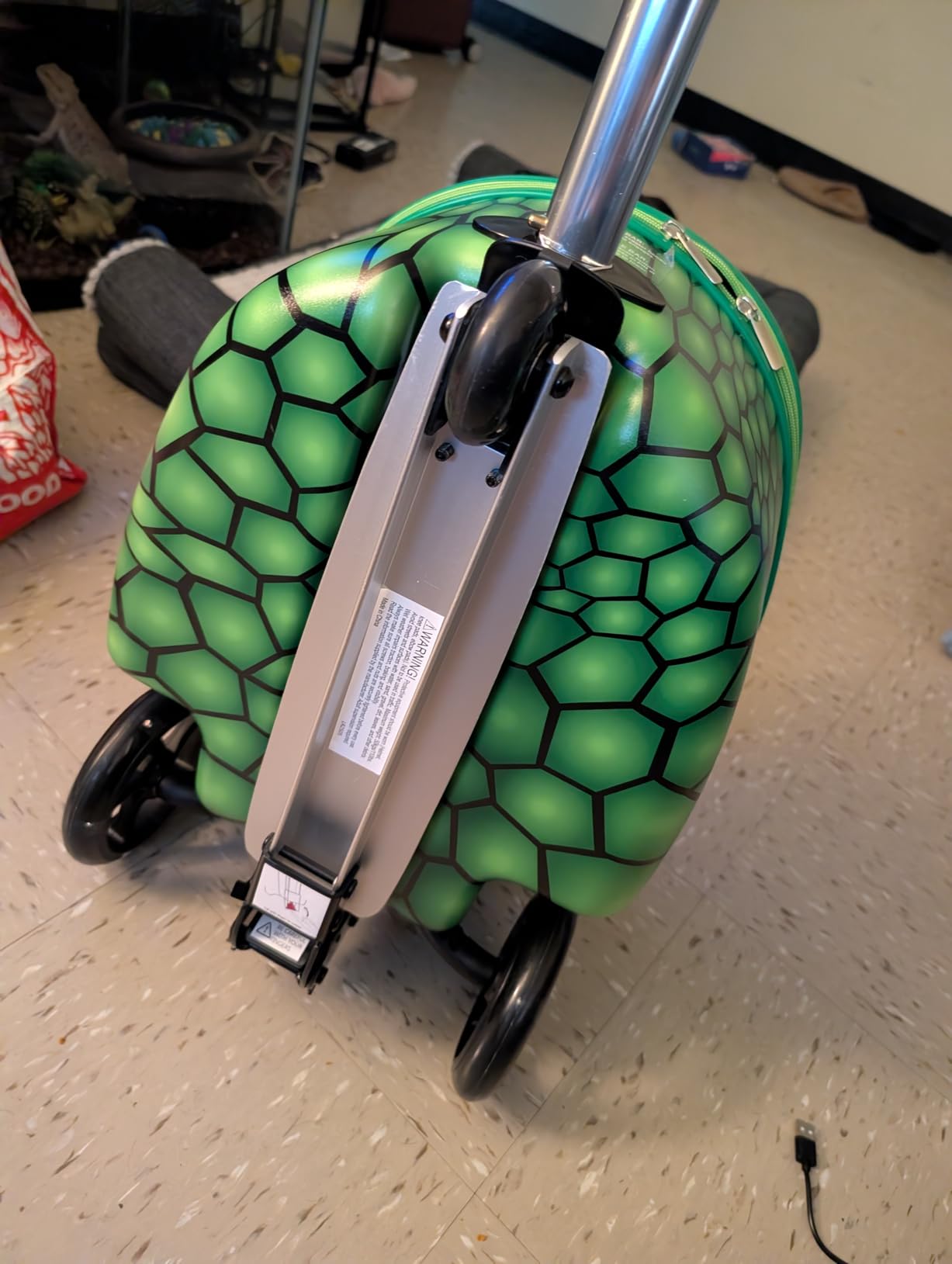 Hardshell Kids Ride-On Luggage with Scooter Suitcase - Carry-On Compliant with LED Light-Up Wheels - Fun and Functional Travel Companion for Children Ages 5-12 customer photo 1