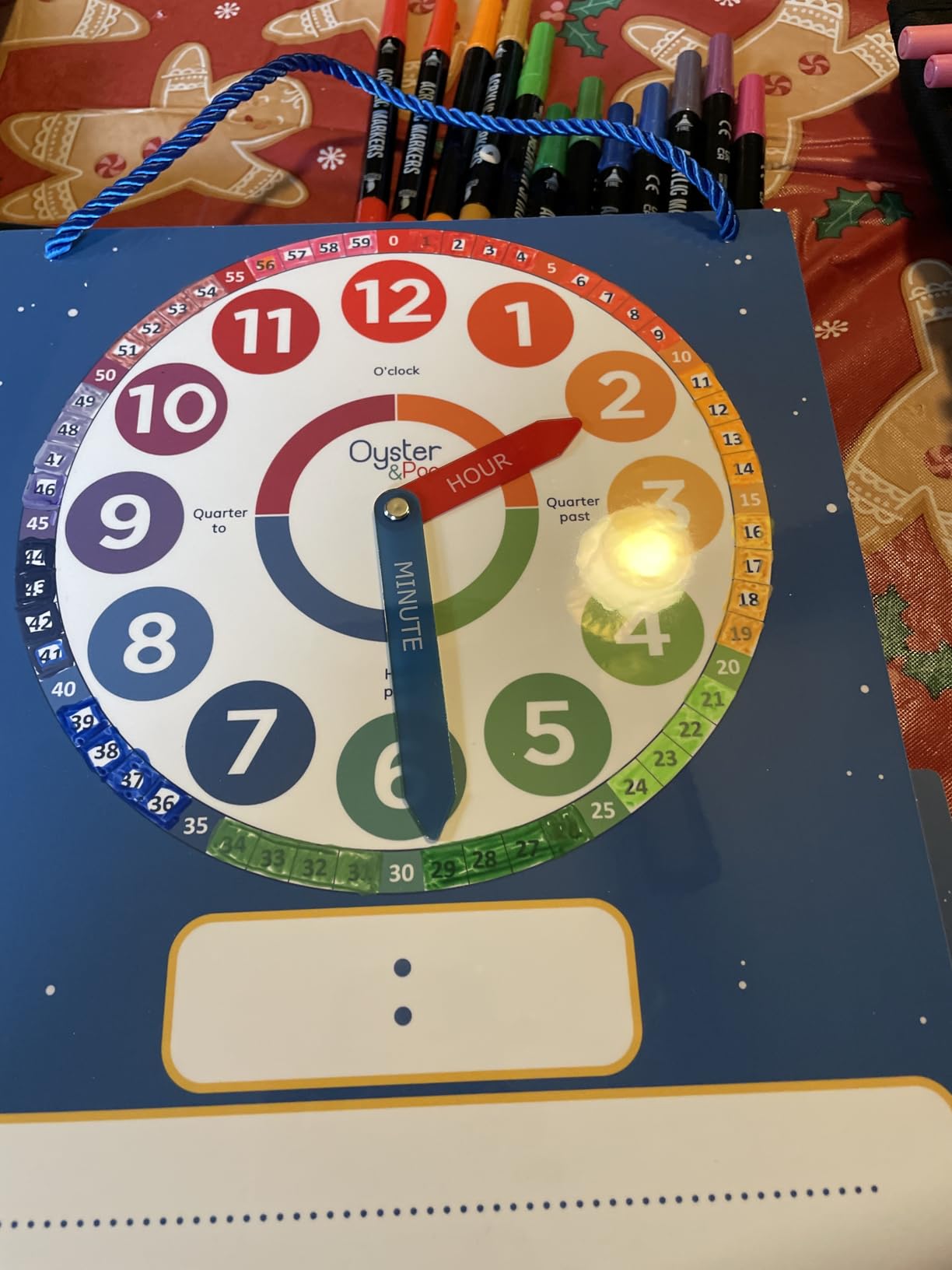 Oyster& Pop Practice Clock for Learning Time - 5 Pack Dry Erase Telling Time Teaching Clocks for Kids with Movable Hands - 1 Large Magnetic Clock + 4 Student Clocks - Includes eBook customer photo 1