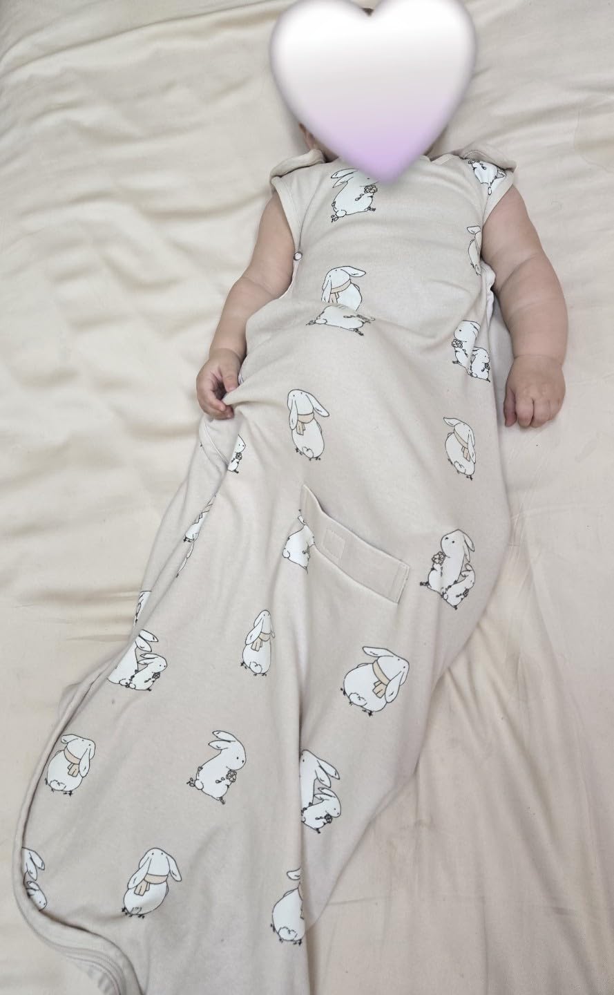 Merino Wool & Cotton Sleep Sack 2-Way Zipper Adjustable Universal Size Sleeping Bag for Baby Year-round customer photo 1