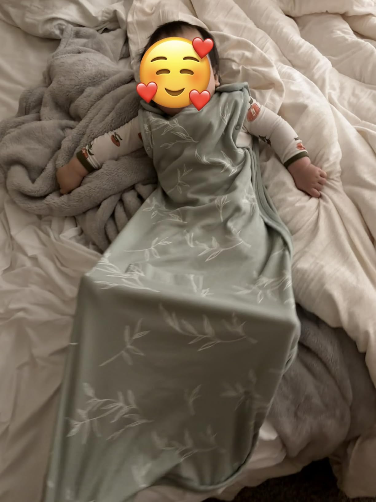 Merino Wool & Cotton Sleep Sack 2-Way Zipper Adjustable Universal Size Sleeping Bag for Baby Year-round customer photo 2