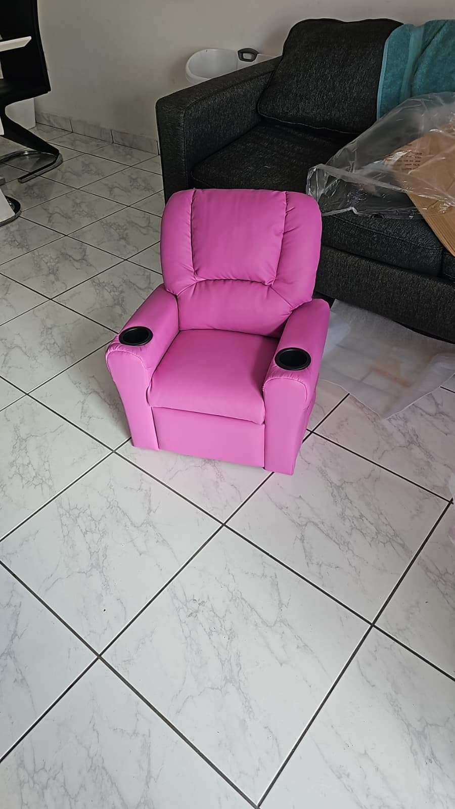 Candy Kids Reclining Chair Leather Recliner Sofa Push Back Toddler Youth Children Child Ages 1-6 customer photo 2