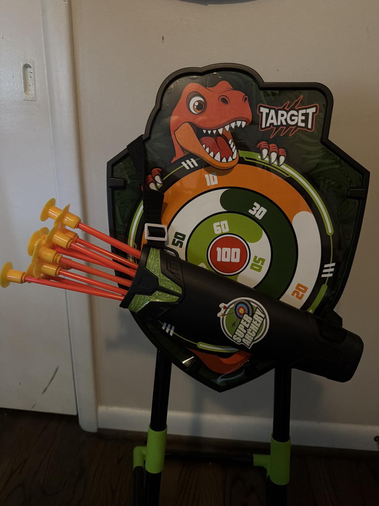 VATOS 2 Pack Bow and Arrow Toy with LED Light - 4 in 1 Archery & Dart Game Set with 20 Suction Cup Arrows, Shark Glow Target & Dart Board - Indoor/Outdoor Birthday Gift for Kids Boys Girls Ages 5-12 customer photo 1